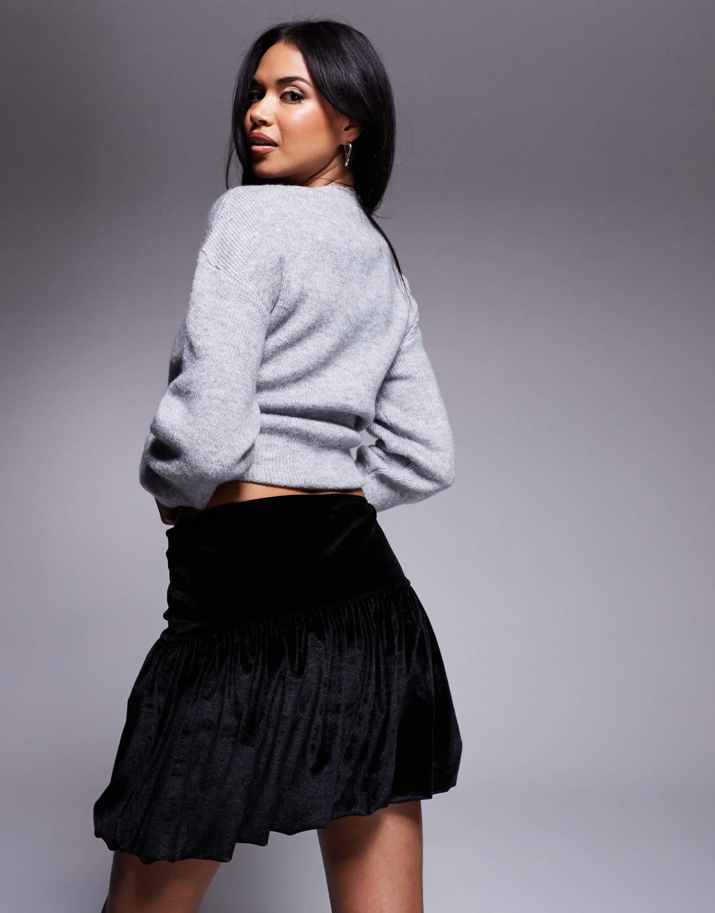 ASOS DESIGN velvet bubble hem mini skirt in black - ASOS Sample Sale
