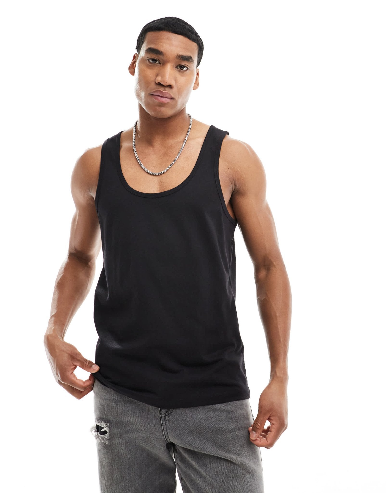 ASOS DESIGN vest in black with celestial back print - ASOS Sample Sale