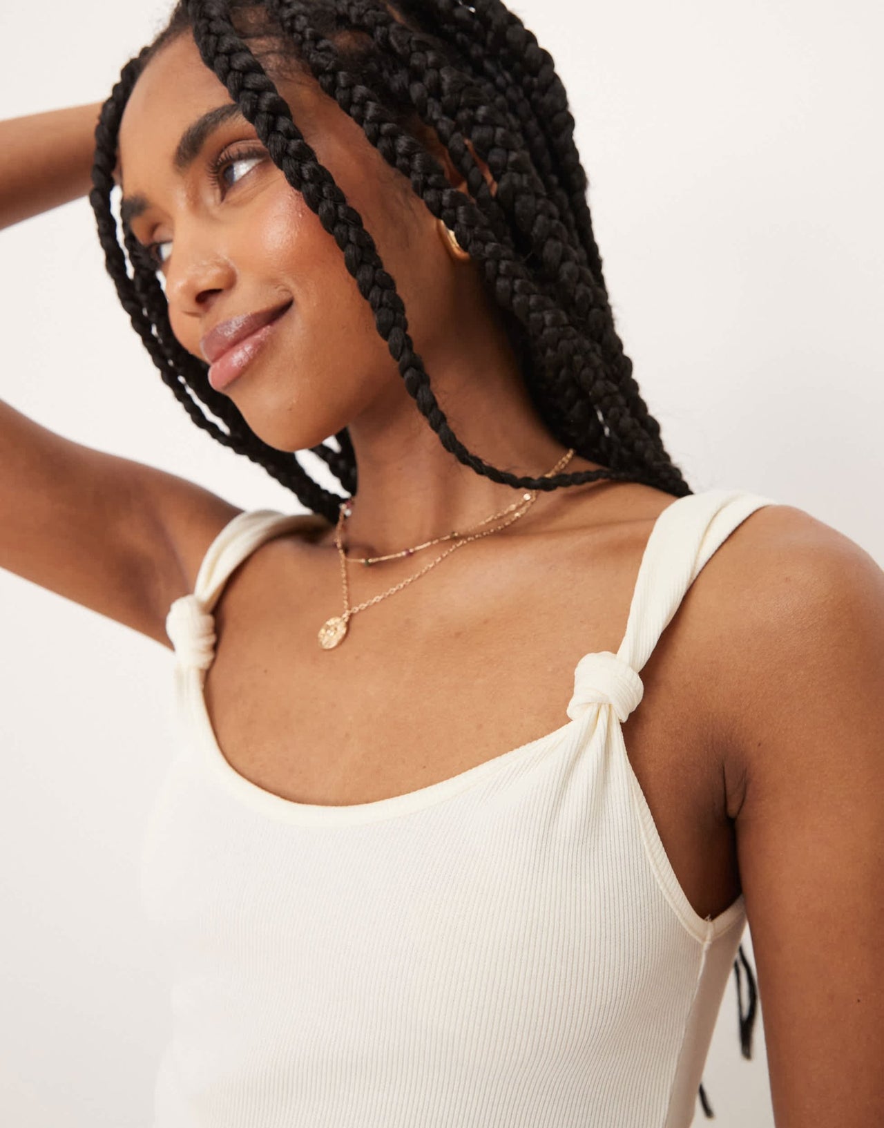 ASOS DESIGN vest with knot strap detail in white - ASOS Sample Sale
