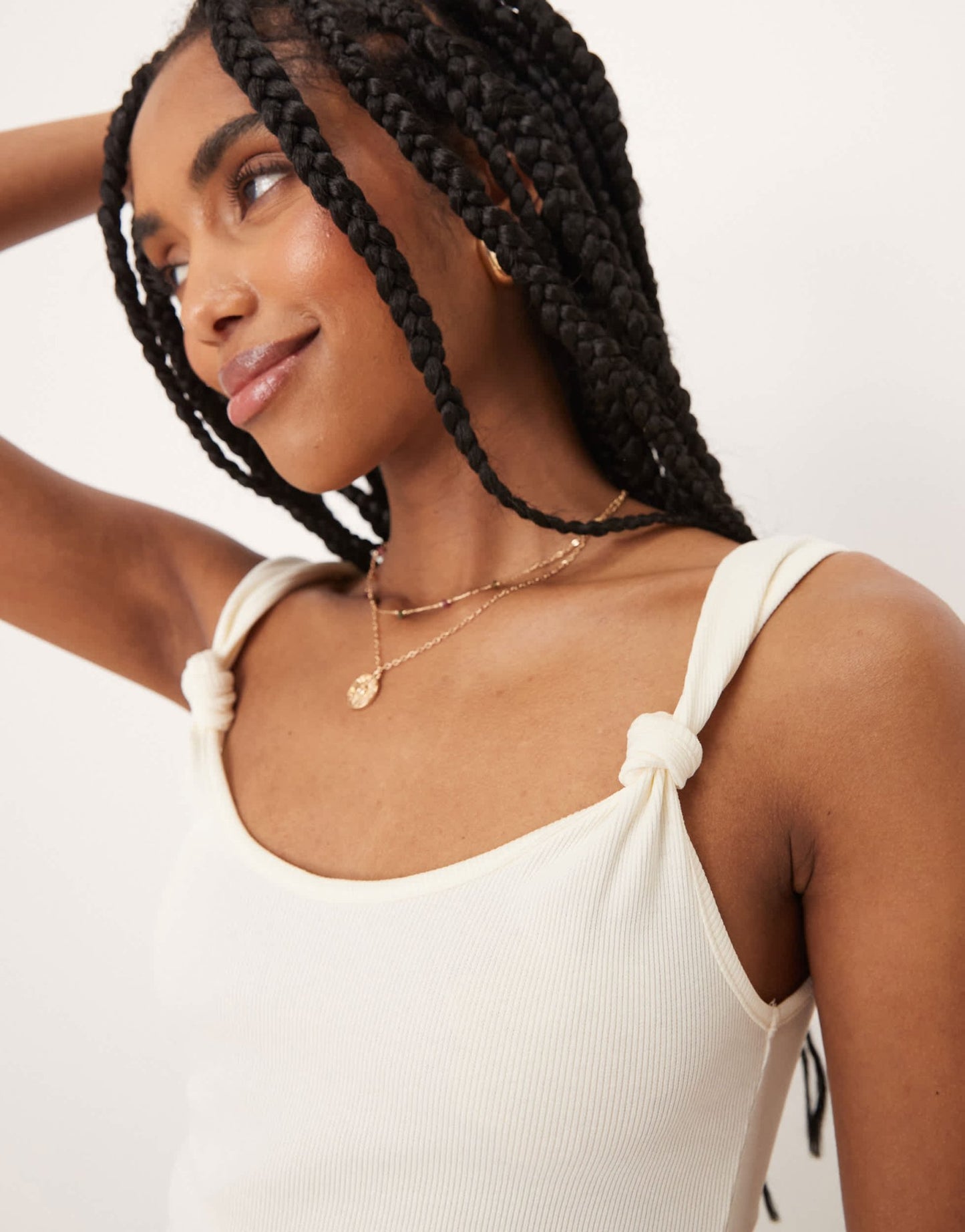 ASOS DESIGN vest with knot strap detail in white - ASOS Sample Sale