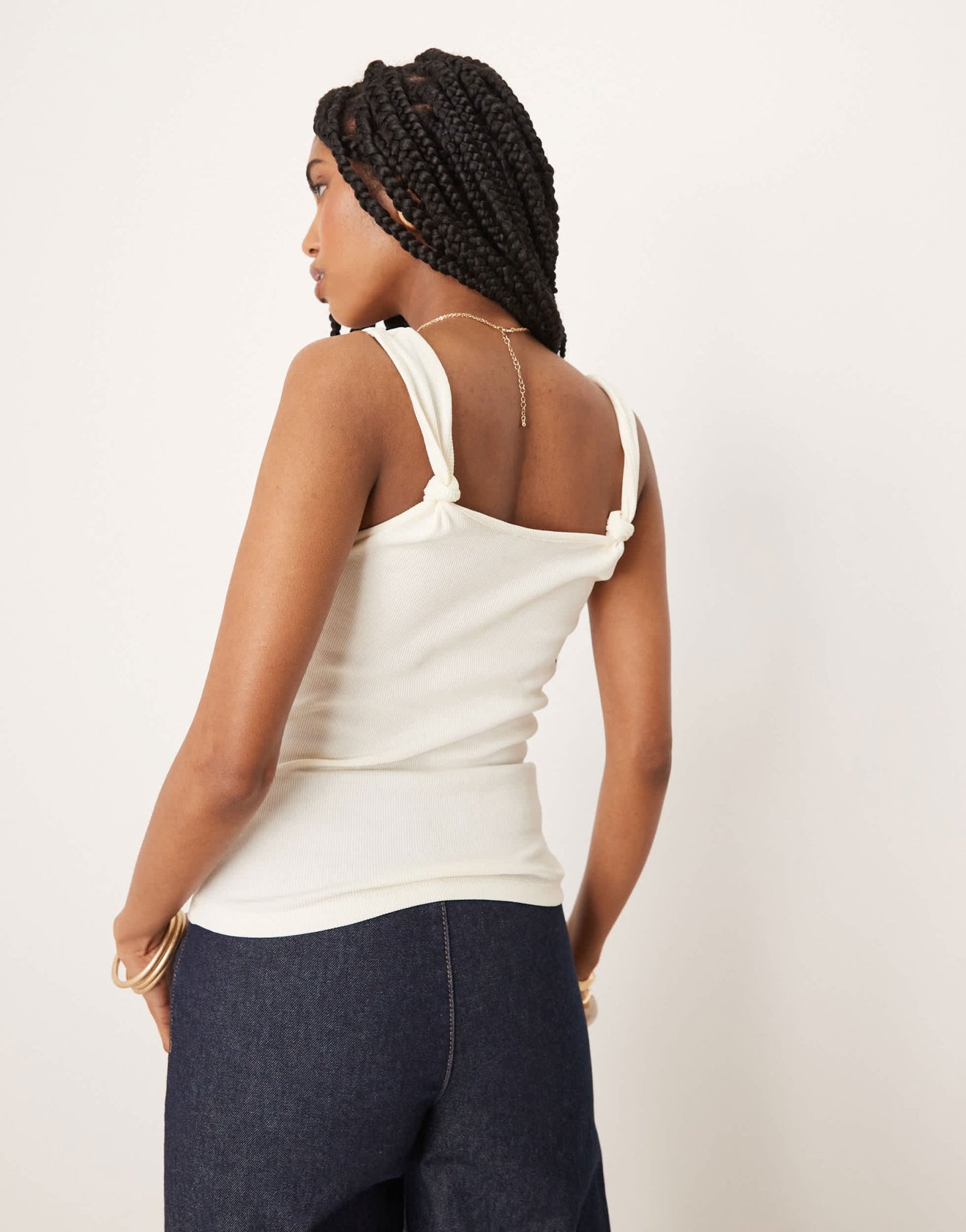 ASOS DESIGN vest with knot strap detail in white - ASOS Sample Sale