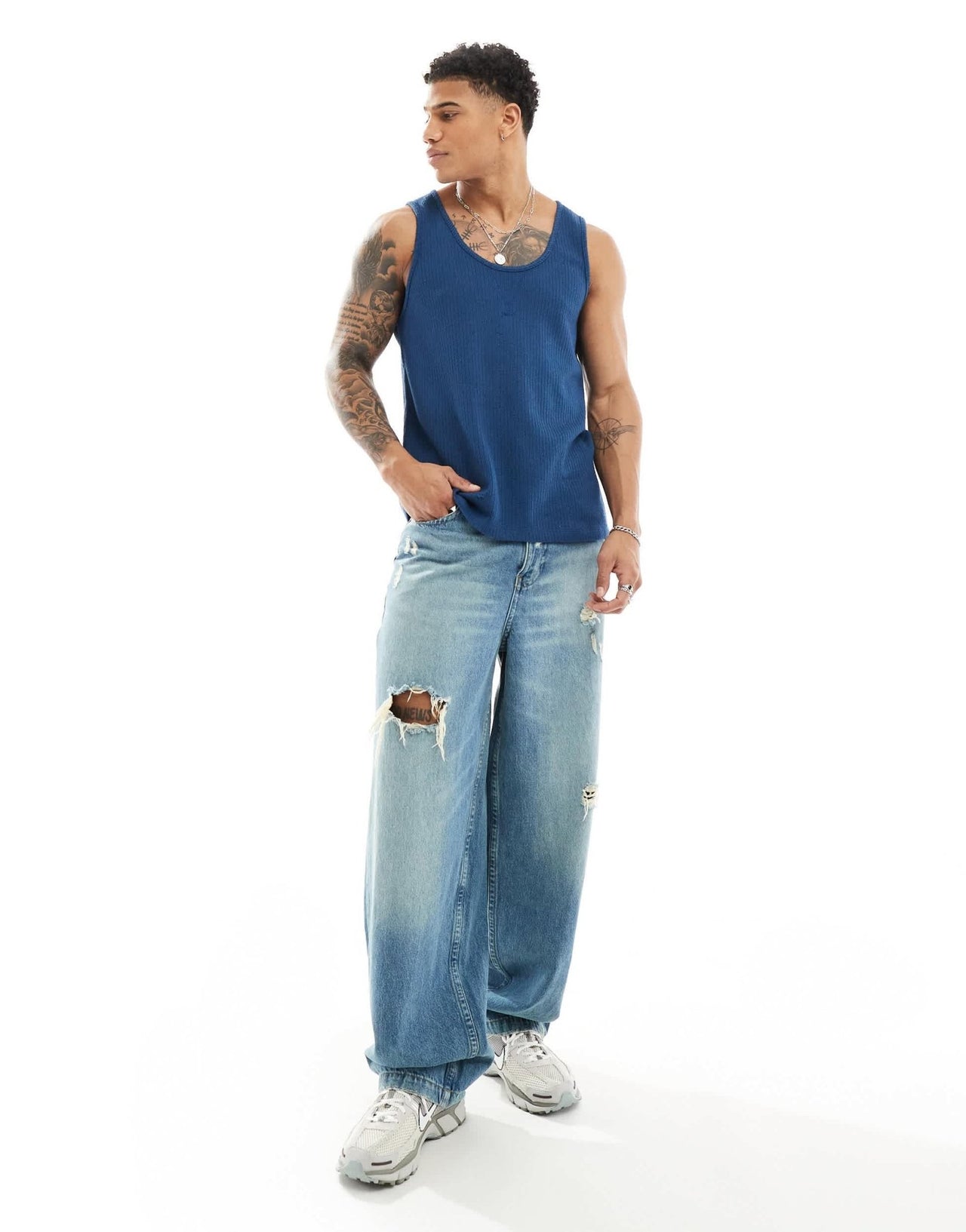ASOS DESIGN vest with textured rib in navy - ASOS Sample Sale