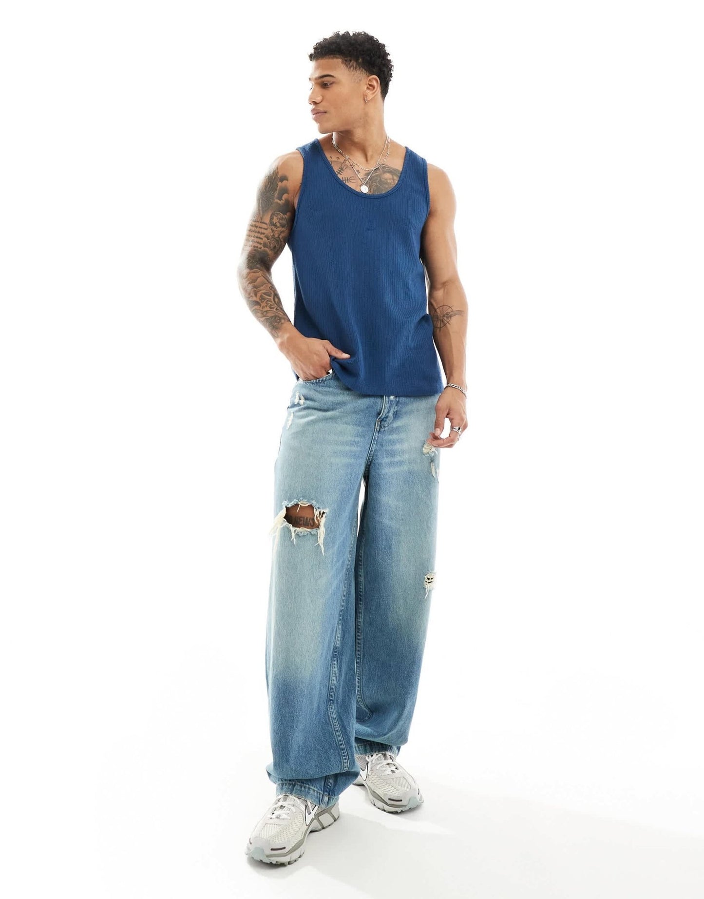 ASOS DESIGN vest with textured rib in navy - ASOS Sample Sale