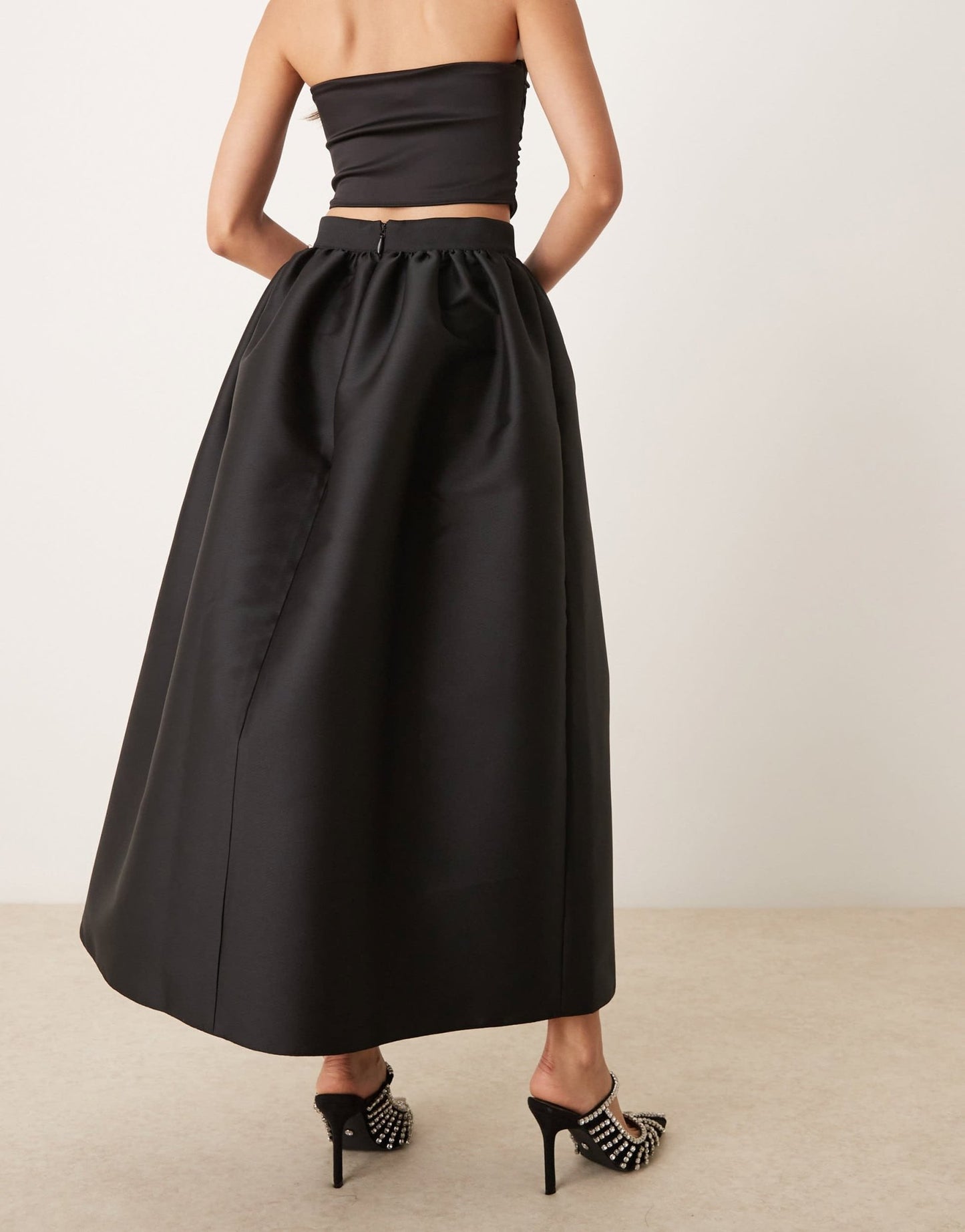 ASOS DESIGN volume maxi skirt in black - ASOS Sample Sale
