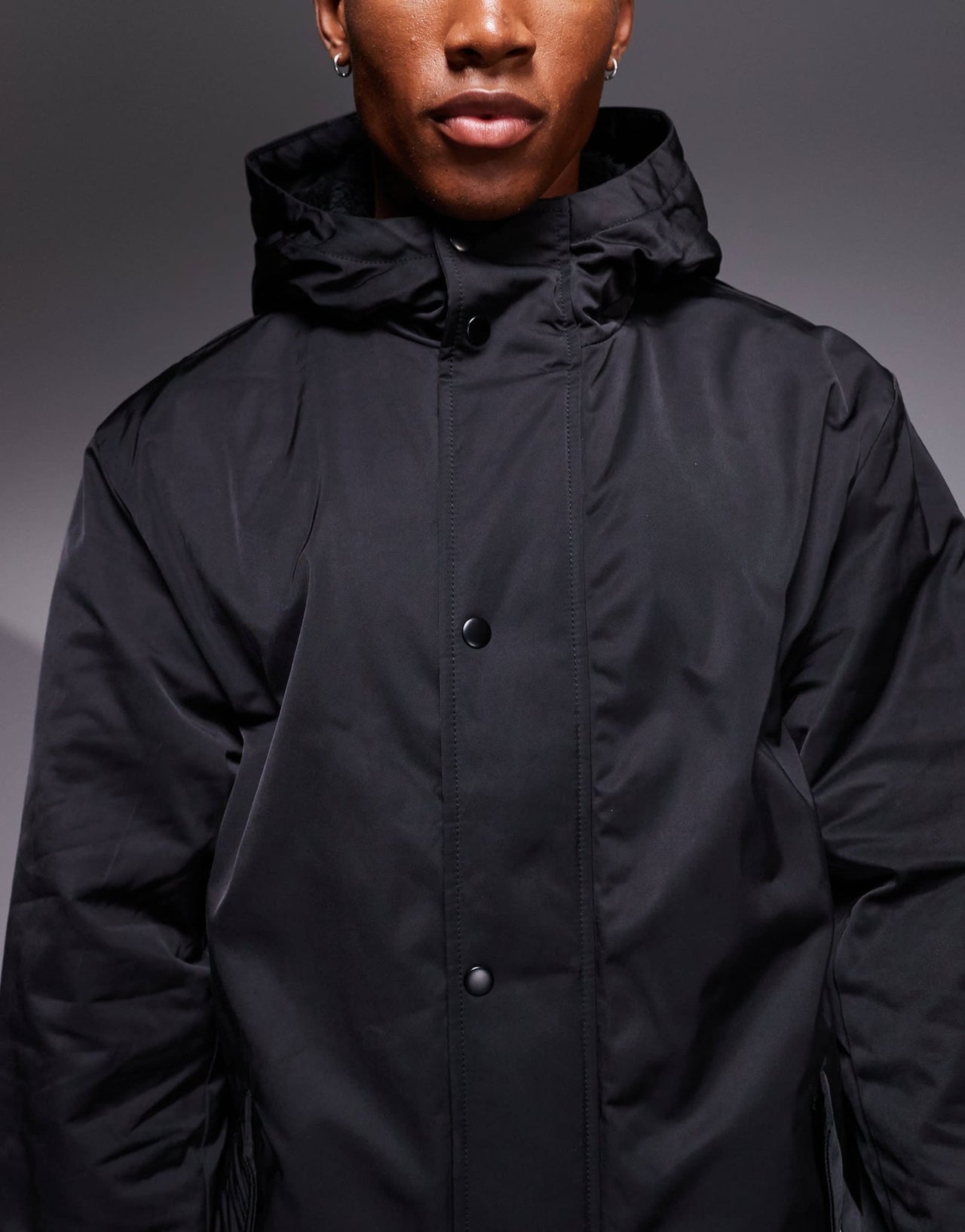 ASOS DESIGN wadded longline parka jacket in black - ASOS Sample Sale