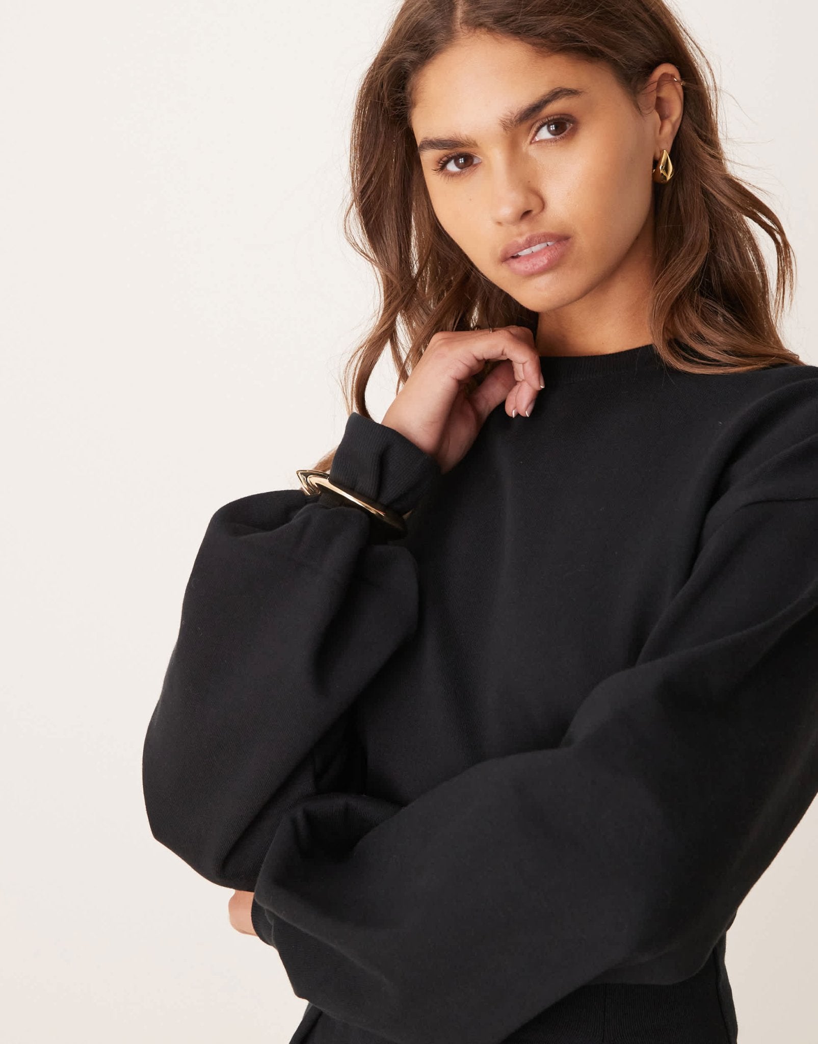 ASOS DESIGN waisted sweat mini dress in black - ASOS Sample Sale