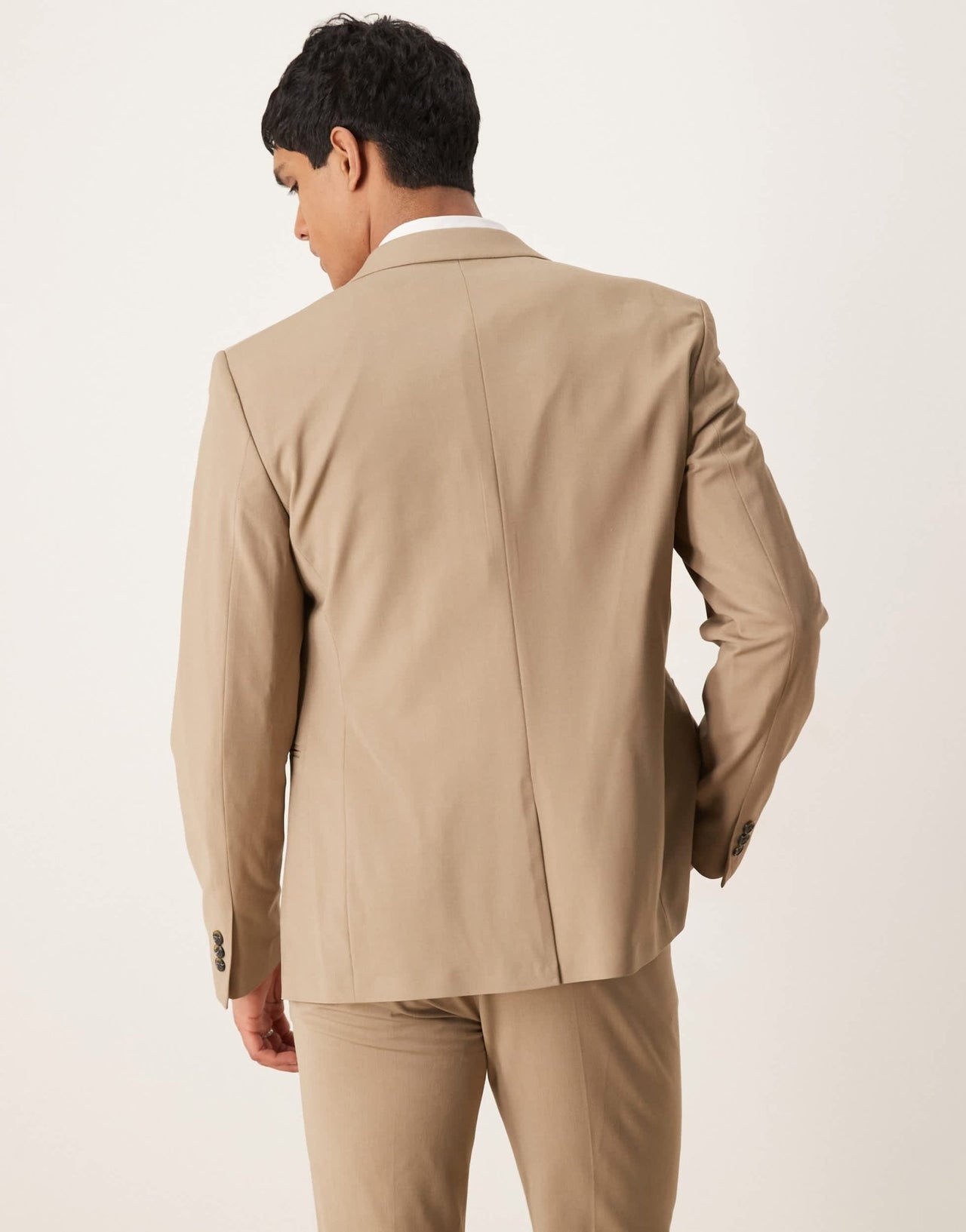 ASOS DESIGN washable slim suit jacket with lightweight worsted wool in beige - ASOS Sample Sale