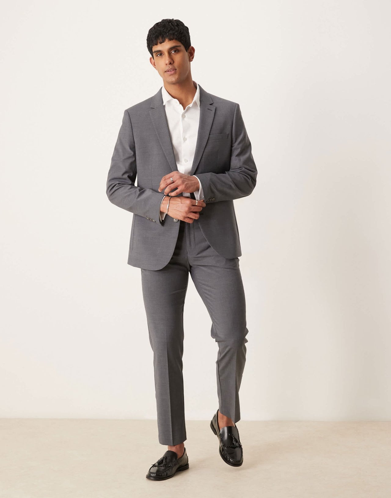 ASOS DESIGN washable slim suit jacket with lightweight worsted wool in charcoal - ASOS Sample Sale