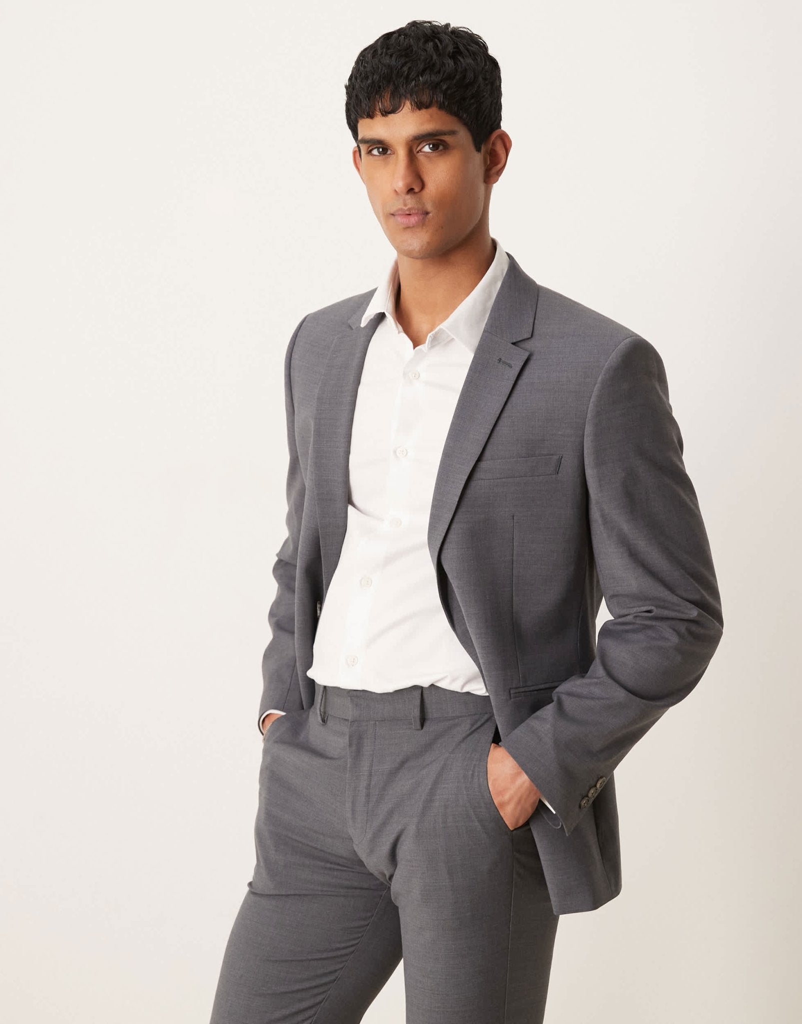 ASOS DESIGN washable slim suit jacket with lightweight worsted wool in charcoal - ASOS Sample Sale