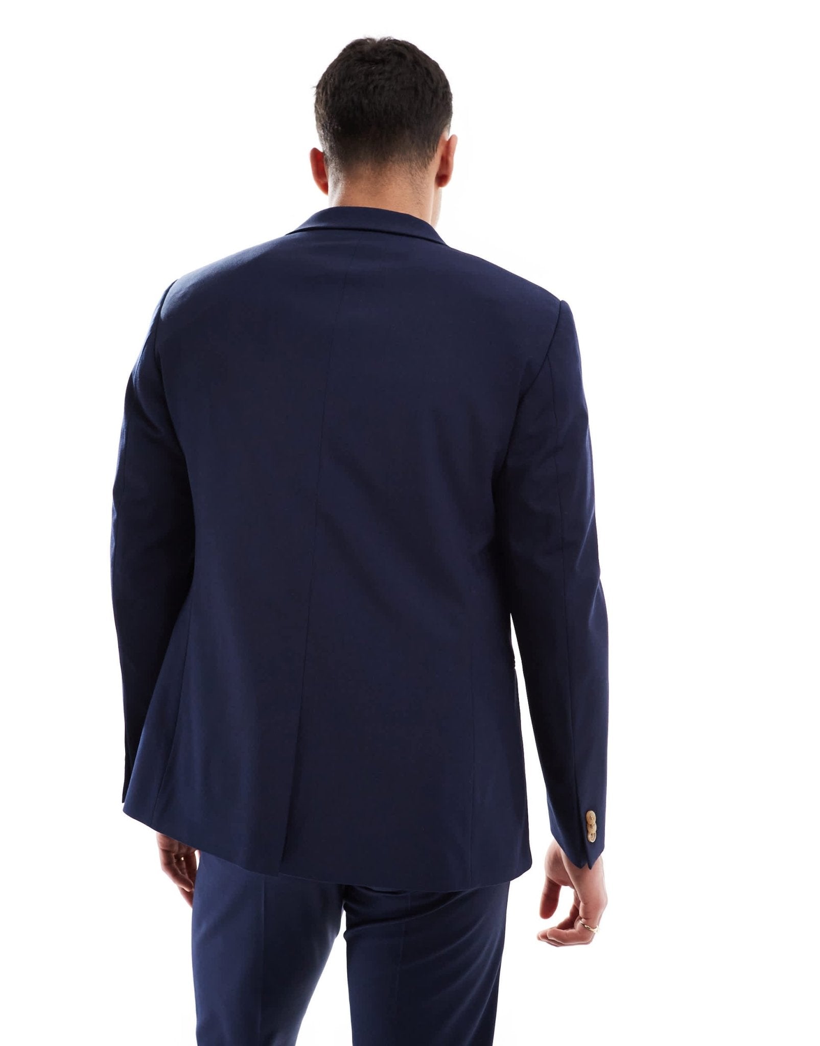 ASOS DESIGN washable slim suit jacket with lightweight worsted wool in navy - ASOS Sample Sale
