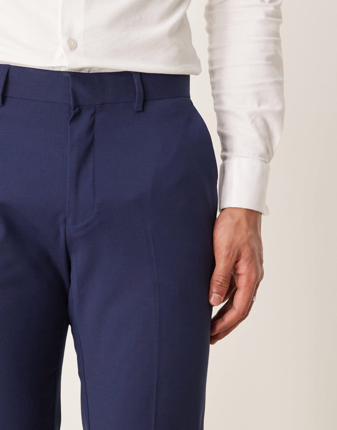 ASOS DESIGN washable slim suit trousers with lightweight worsted wool in blue - ASOS Sample Sale