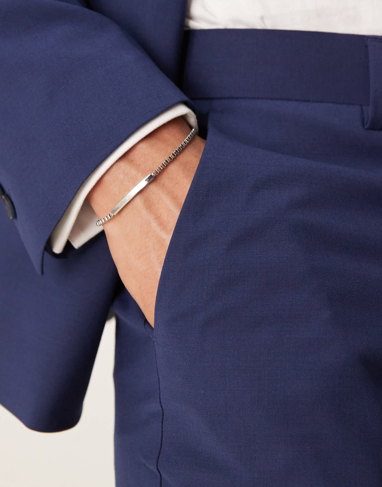 ASOS DESIGN washable slim suit trousers with lightweight worsted wool in blue - ASOS Sample Sale