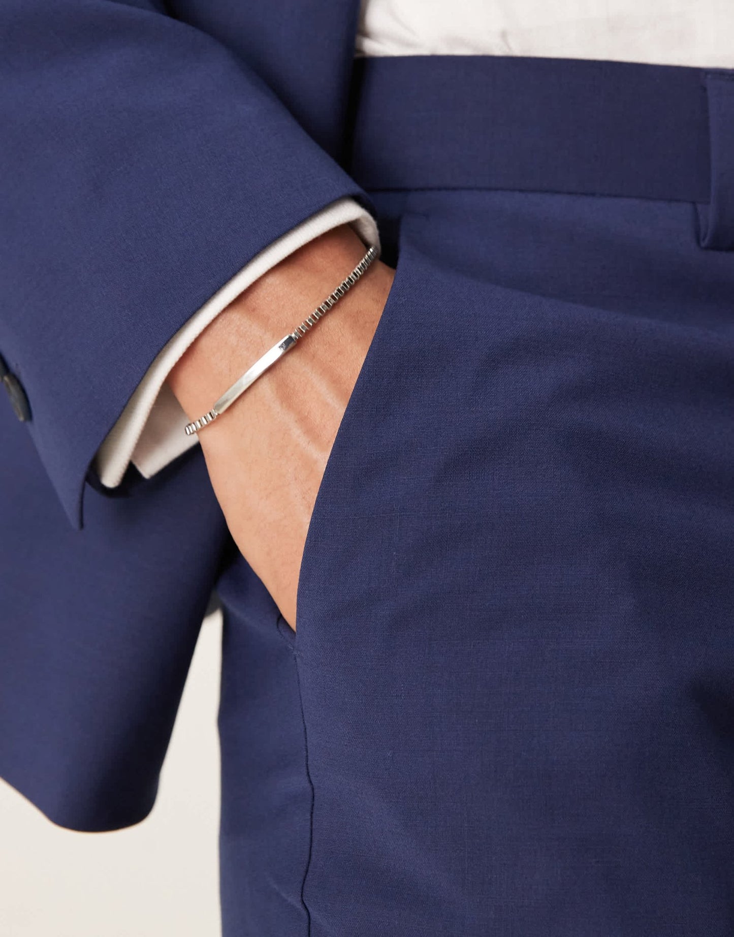 ASOS DESIGN washable slim suit trousers with lightweight worsted wool in blue - ASOS Sample Sale