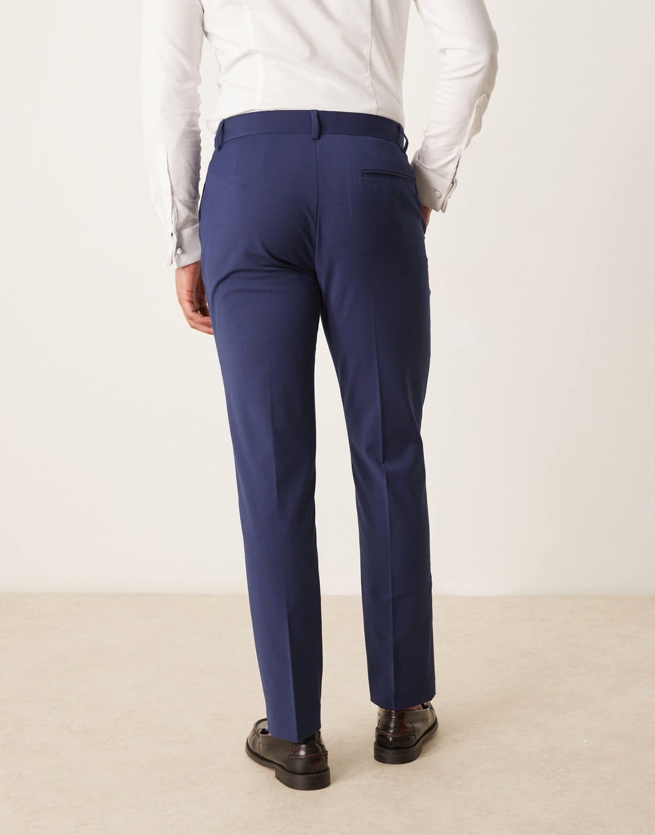 ASOS DESIGN washable slim suit trousers with lightweight worsted wool in blue - ASOS Sample Sale
