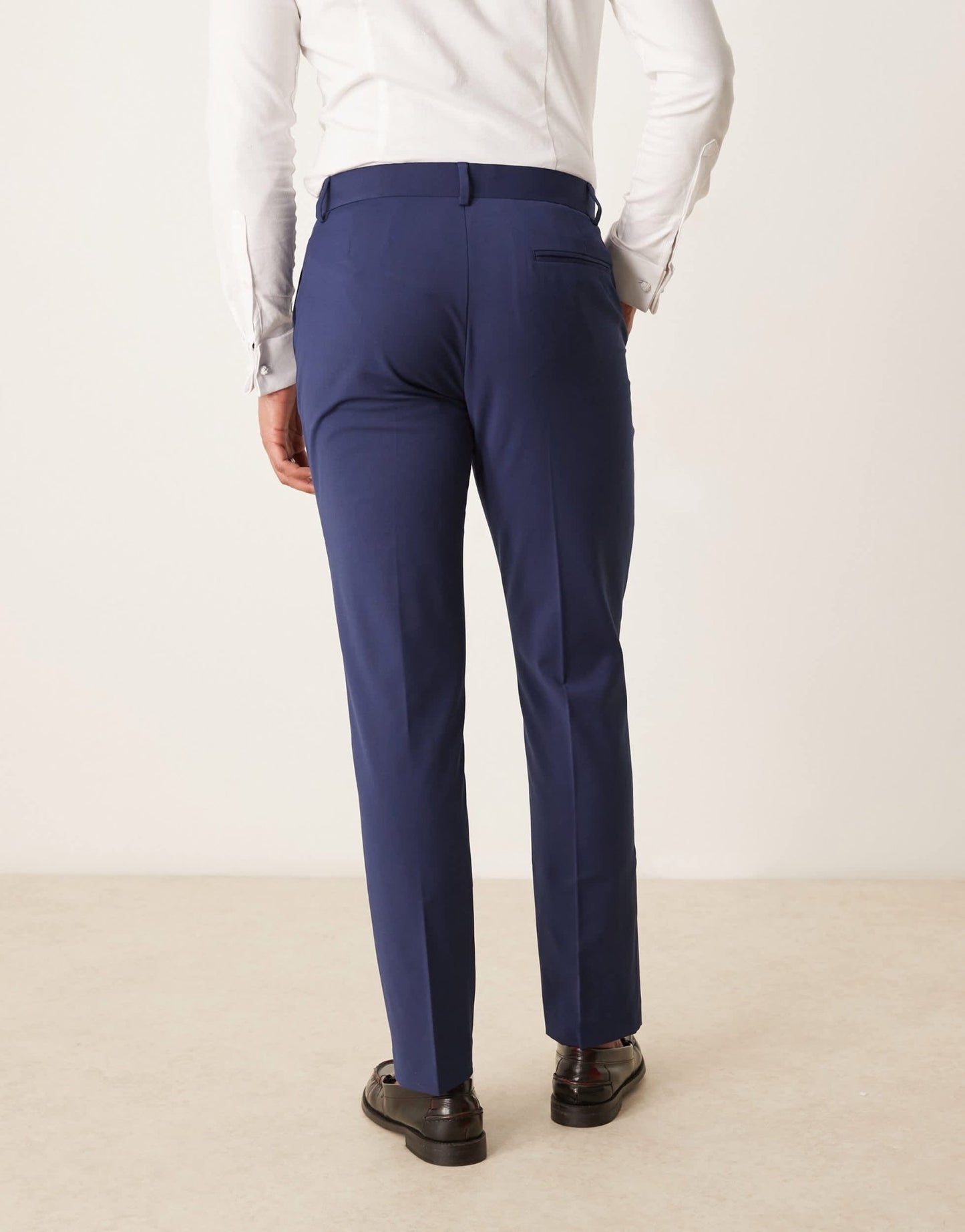 ASOS DESIGN washable slim suit trousers with lightweight worsted wool in blue - ASOS Sample Sale