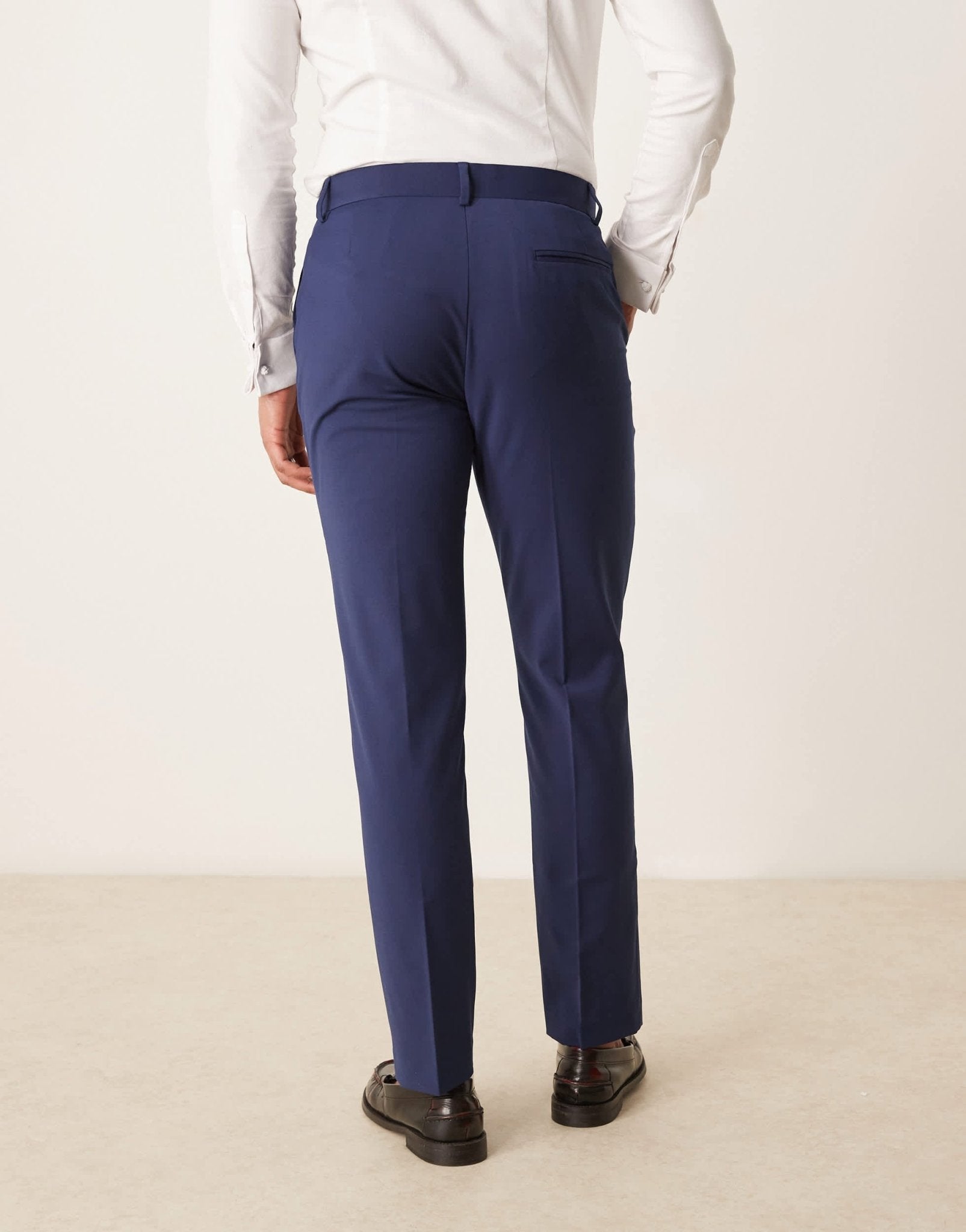 ASOS DESIGN washable slim suit trousers with lightweight worsted wool in blue - ASOS Sample Sale