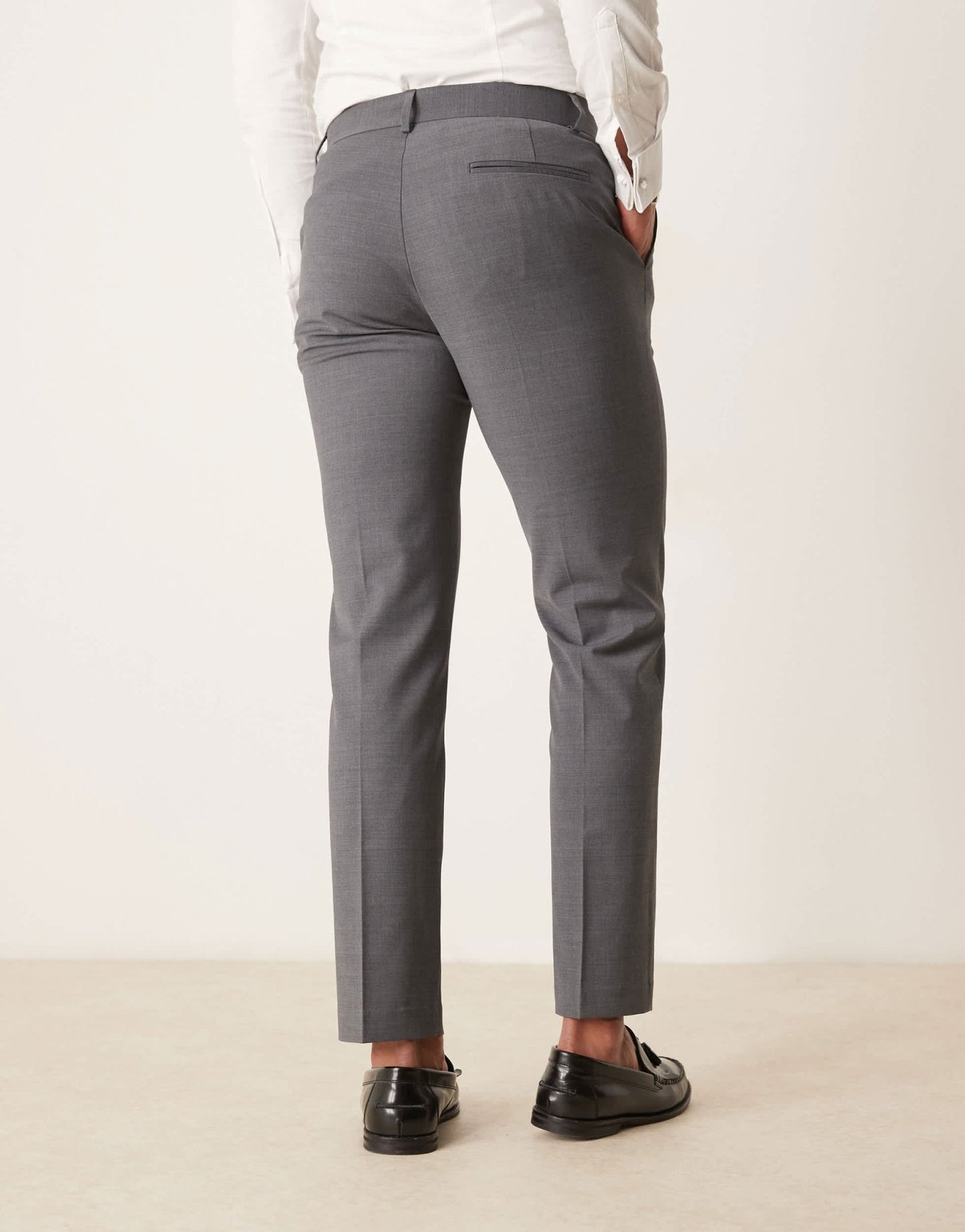 ASOS DESIGN washable slim suit trousers with lightweight worsted wool in charcoal - ASOS Sample Sale