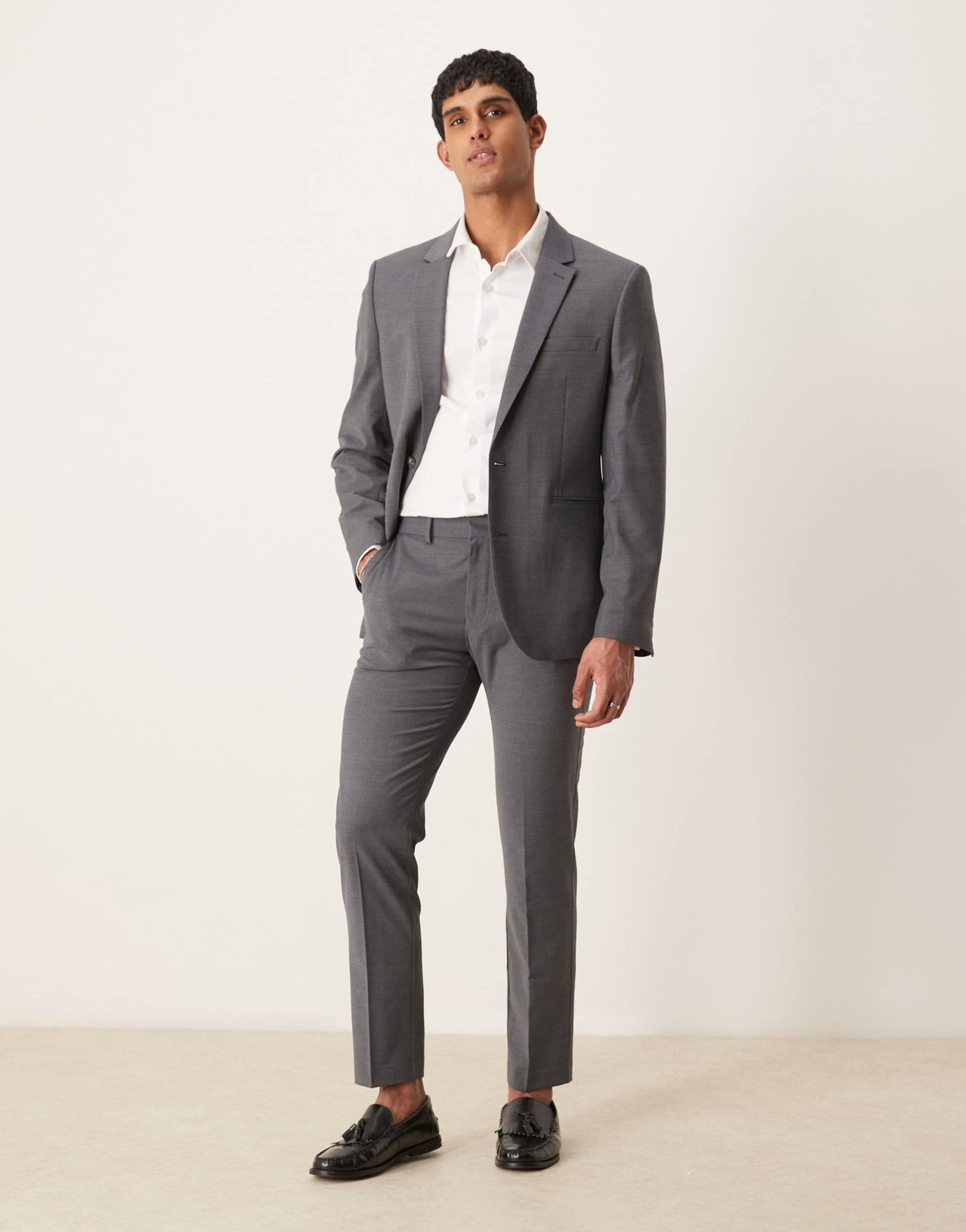 ASOS DESIGN washable slim suit trousers with lightweight worsted wool in charcoal - ASOS Sample Sale