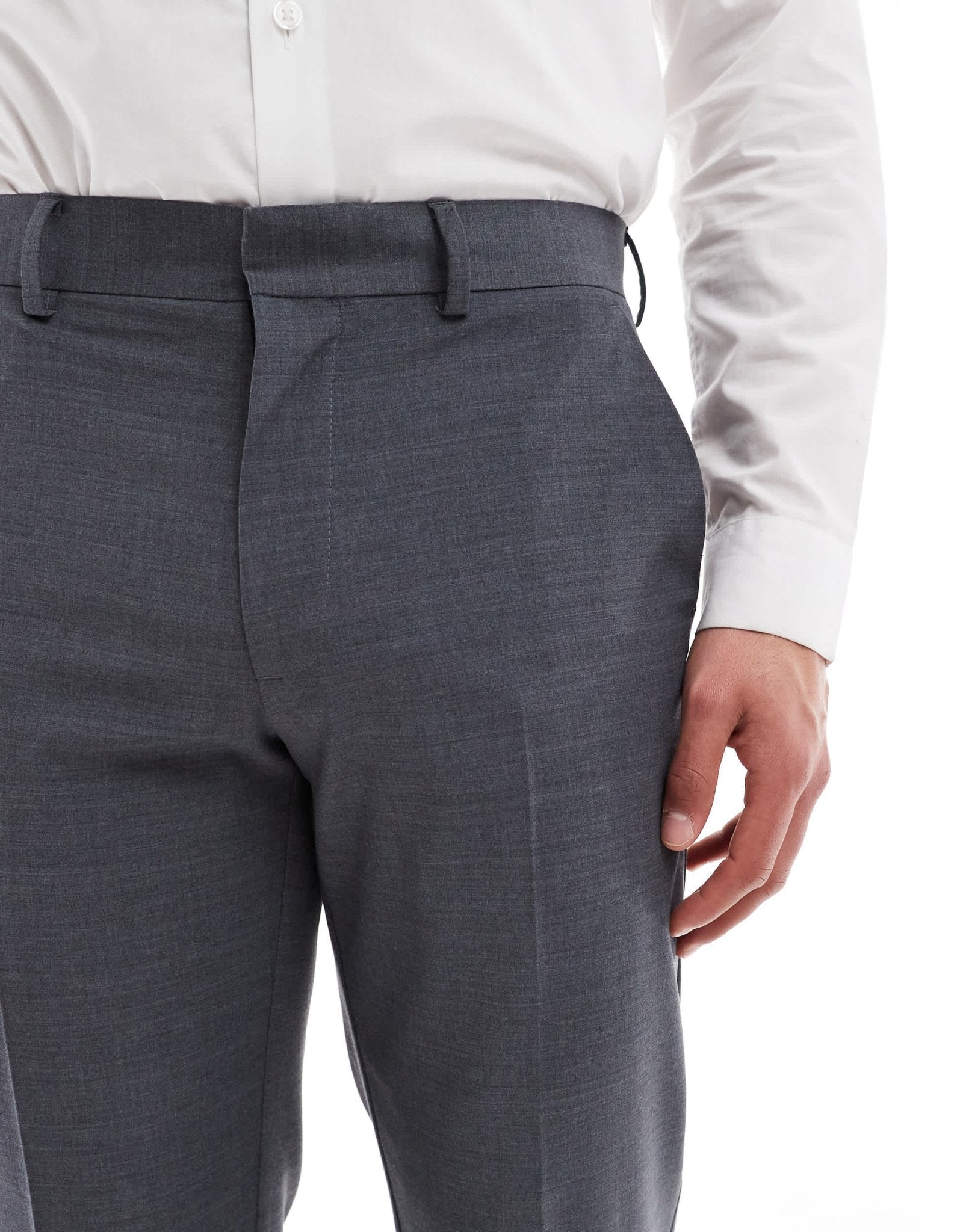 ASOS DESIGN washable slim suit trousers with lightweight worsted wool in charcoal - ASOS Sample Sale