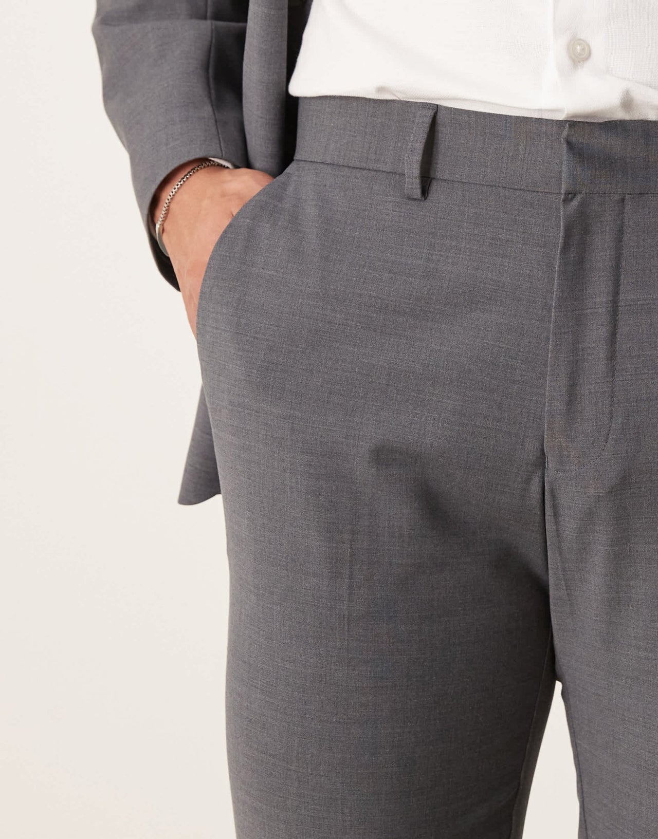 ASOS DESIGN washable slim suit trousers with lightweight worsted wool in charcoal - ASOS Sample Sale