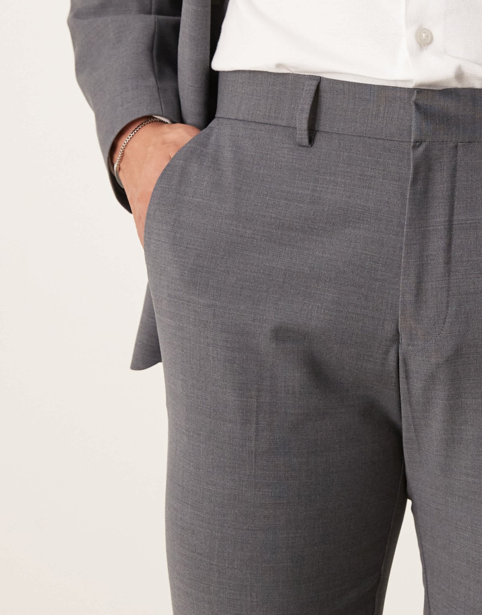 ASOS DESIGN washable slim suit trousers with lightweight worsted wool in charcoal - ASOS Sample Sale