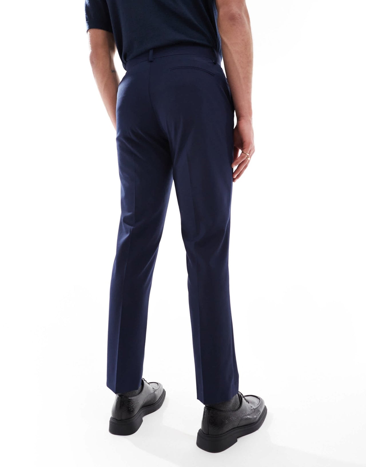 ASOS DESIGN washable slim suit trousers with lightweight worsted wool in navy - ASOS Sample Sale