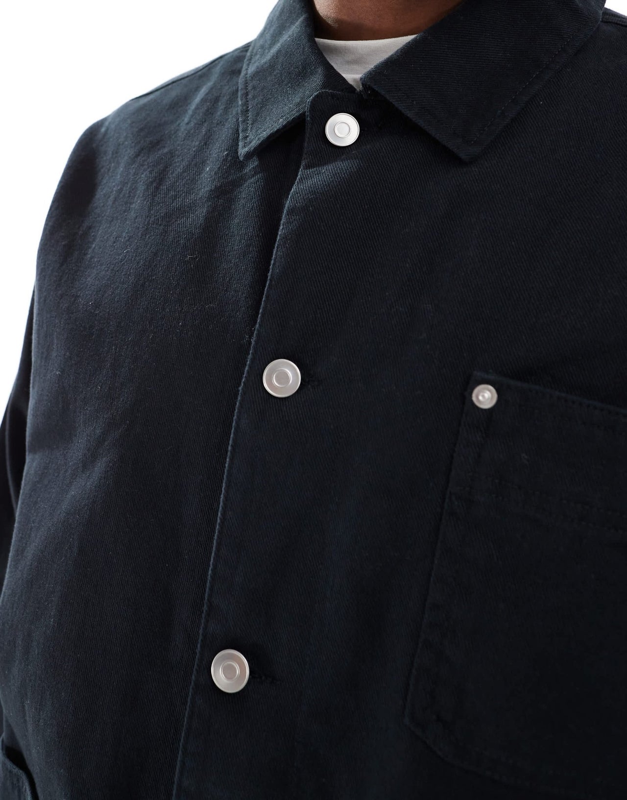 ASOS DESIGN washed twill worker jacket in black - ASOS Sample Sale