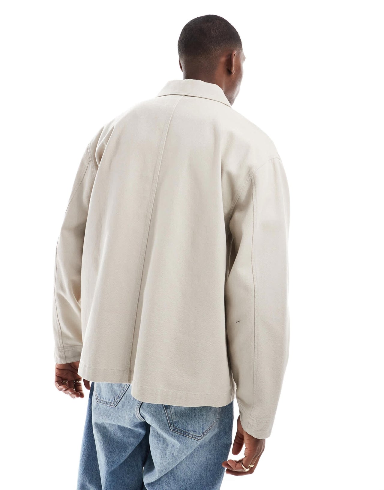 ASOS DESIGN washed twill worker jacket in stone - ASOS Sample Sale