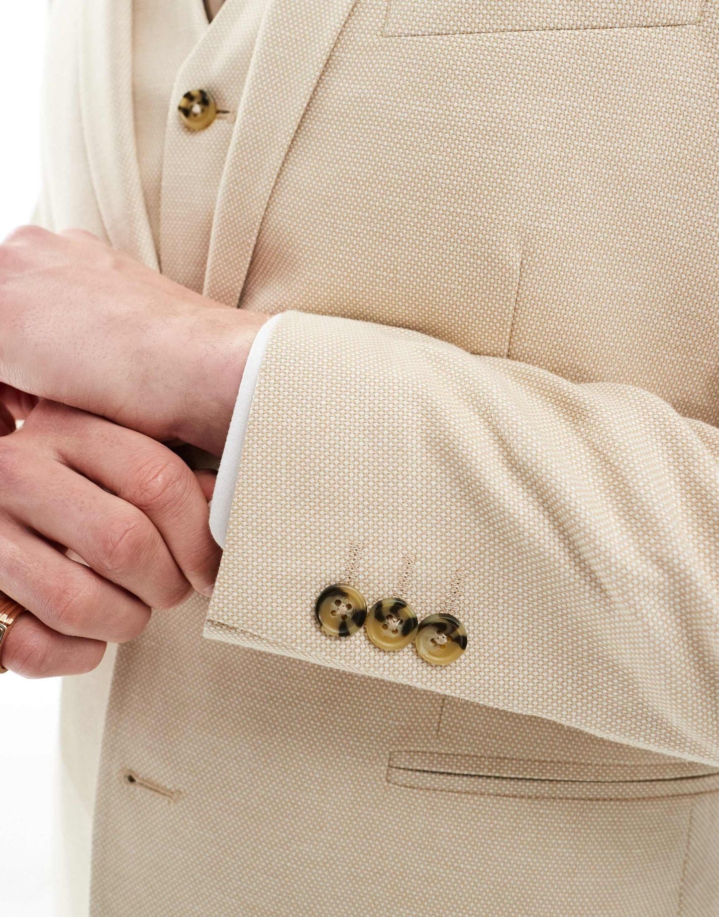 ASOS DESIGN wedding skinny suit jacket in stone - ASOS Sample Sale
