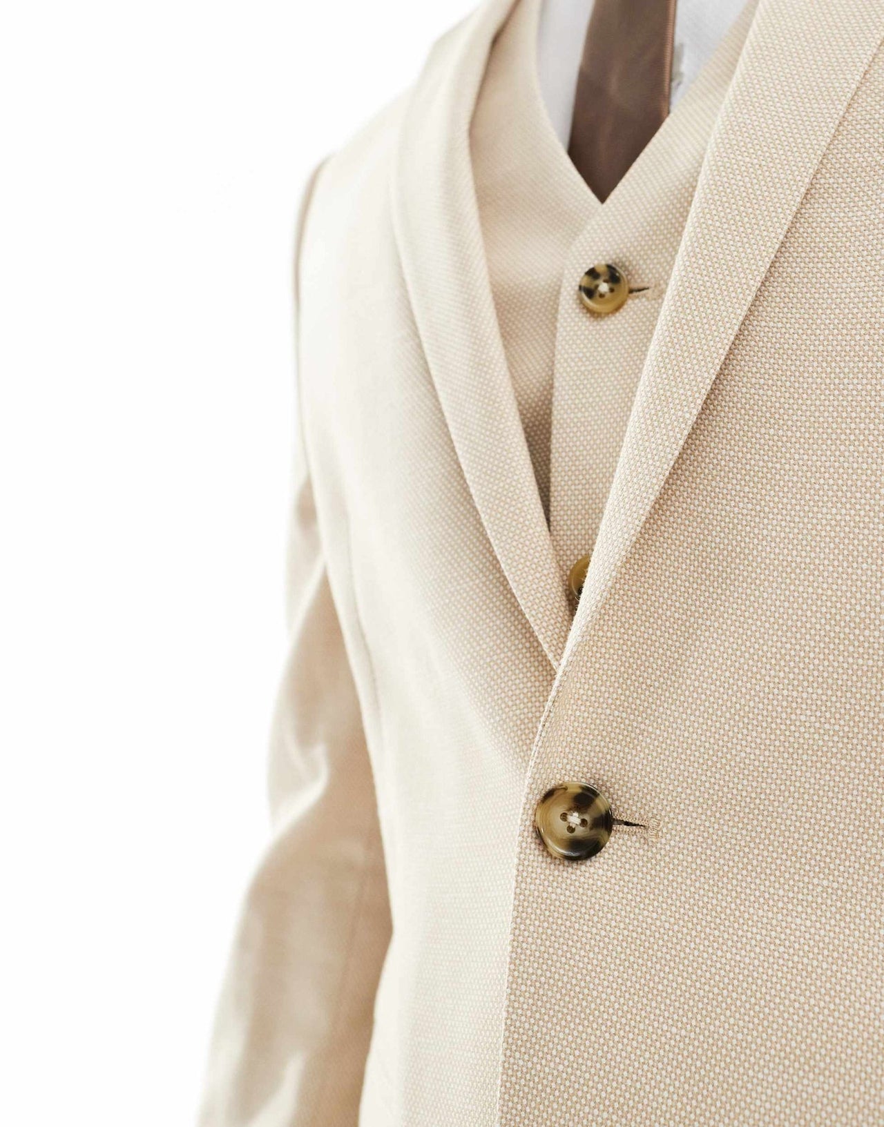 ASOS DESIGN wedding skinny suit jacket in stone - ASOS Sample Sale