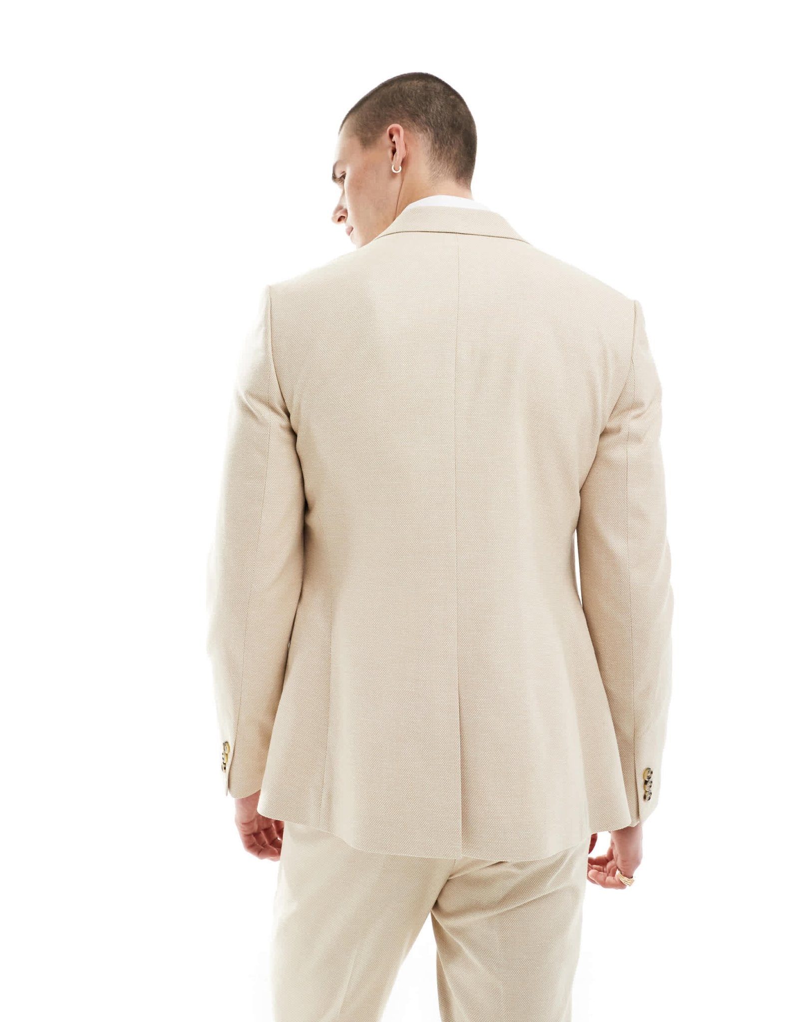 ASOS DESIGN wedding skinny suit jacket in stone - ASOS Sample Sale