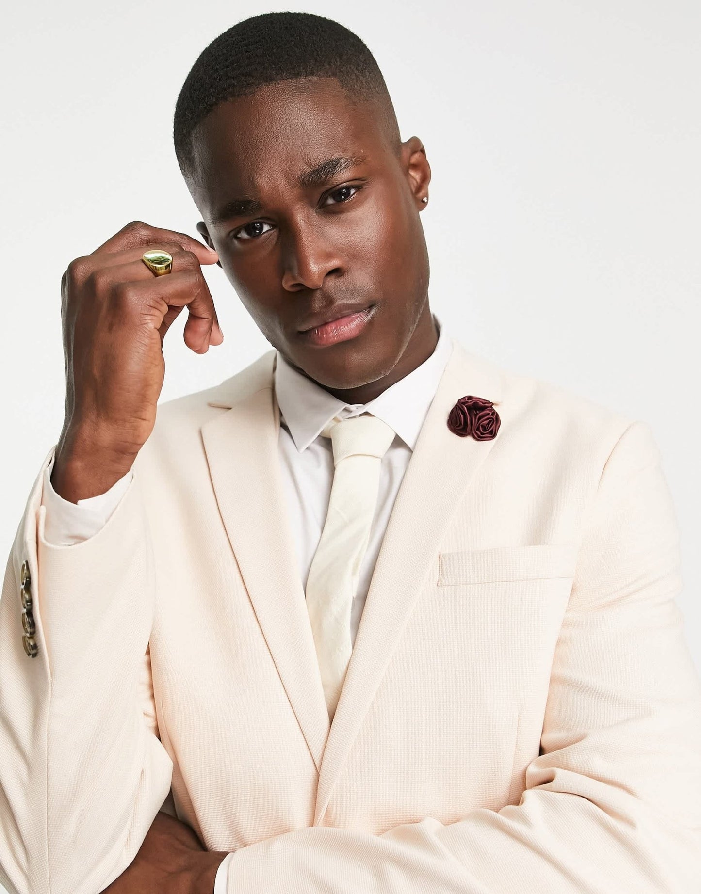 ASOS DESIGN wedding skinny suit jacket with micro texture in stone - ASOS Sample Sale