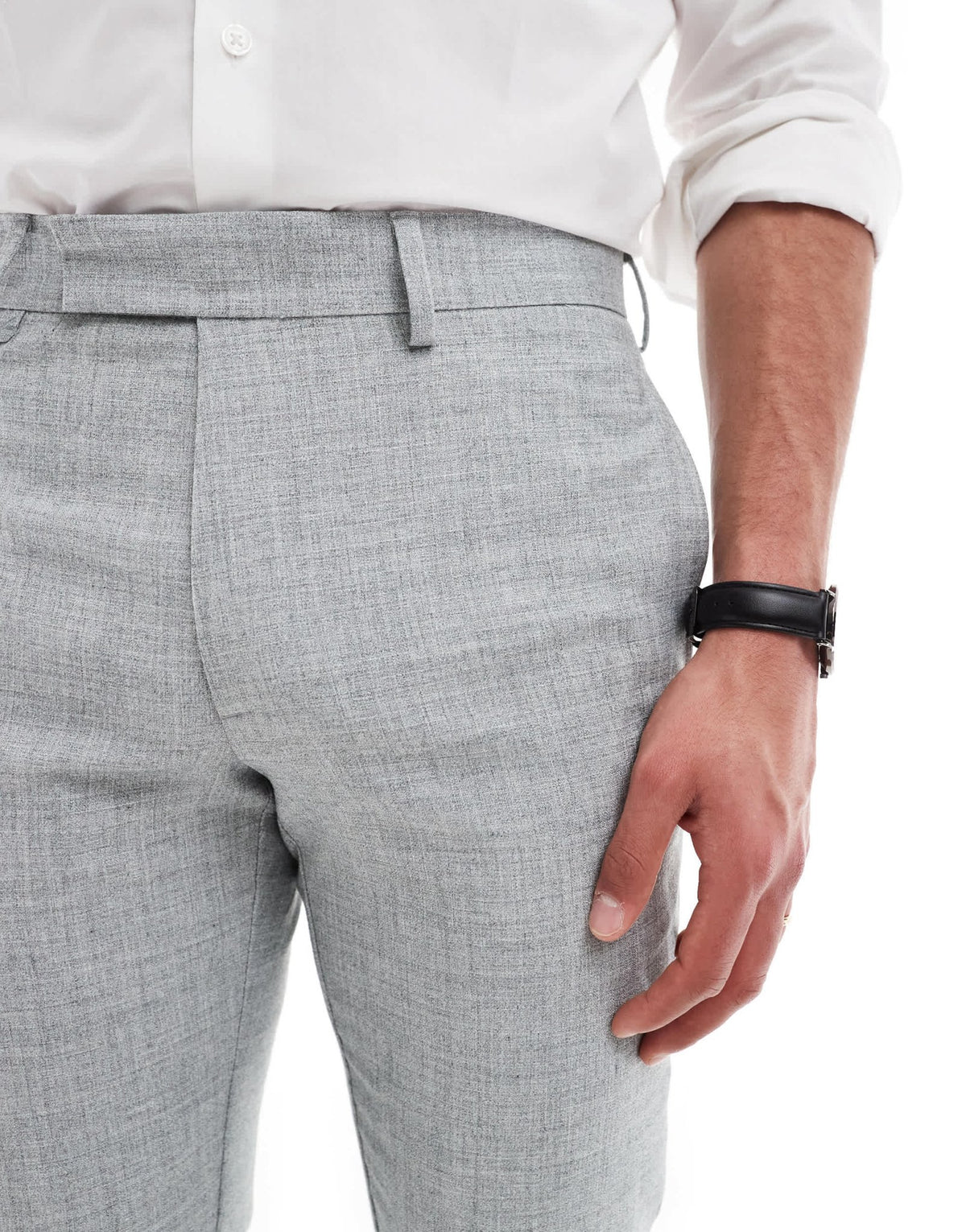 ASOS DESIGN wedding skinny suit trousers in light grey melange texture - ASOS Sample Sale