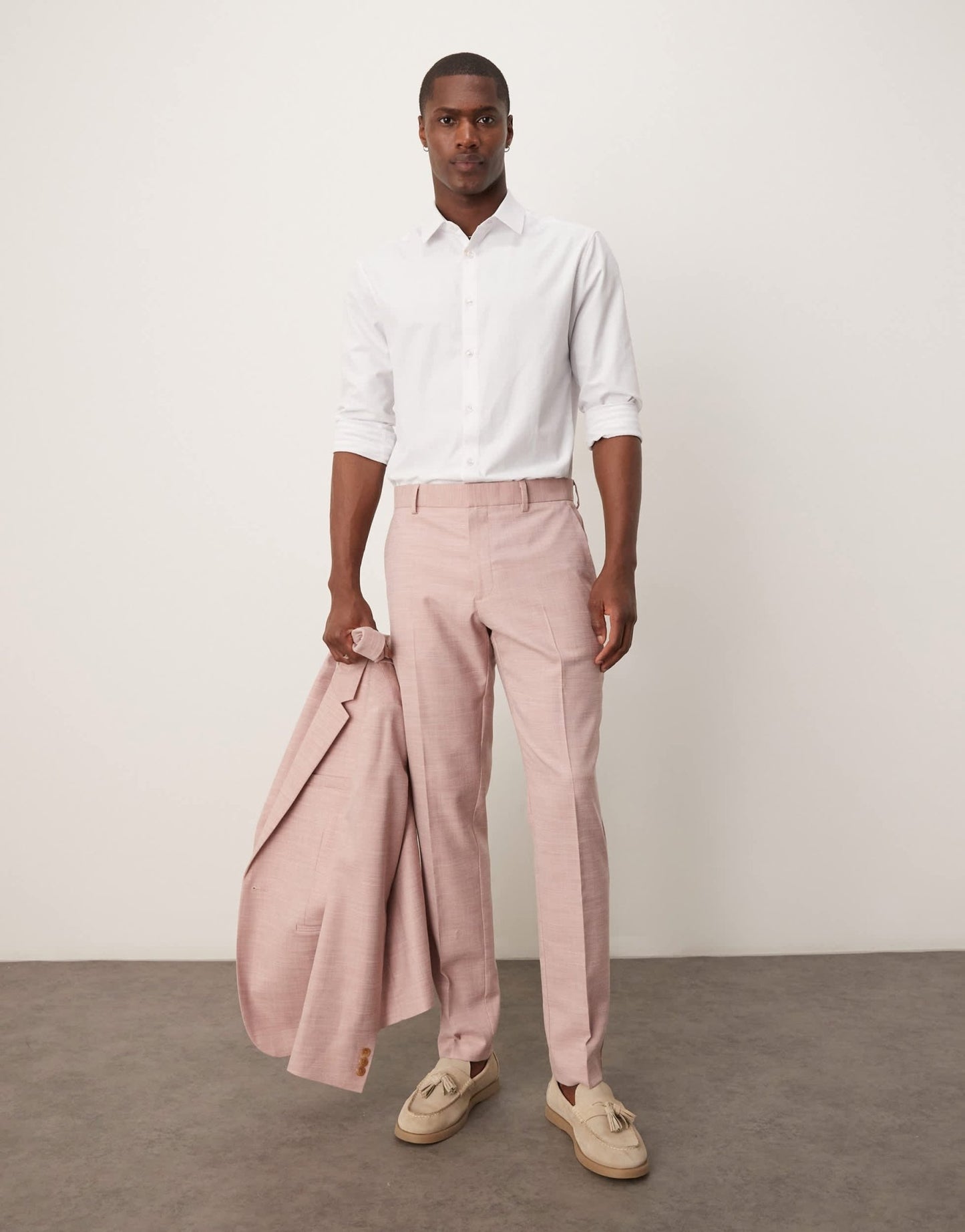 ASOS DESIGN wedding skinny suit trousers in pink texture - ASOS Sample Sale