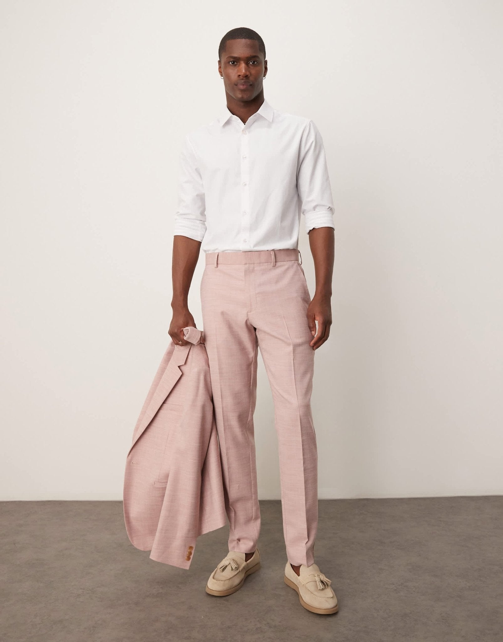 ASOS DESIGN wedding skinny suit trousers in pink texture - ASOS Sample Sale