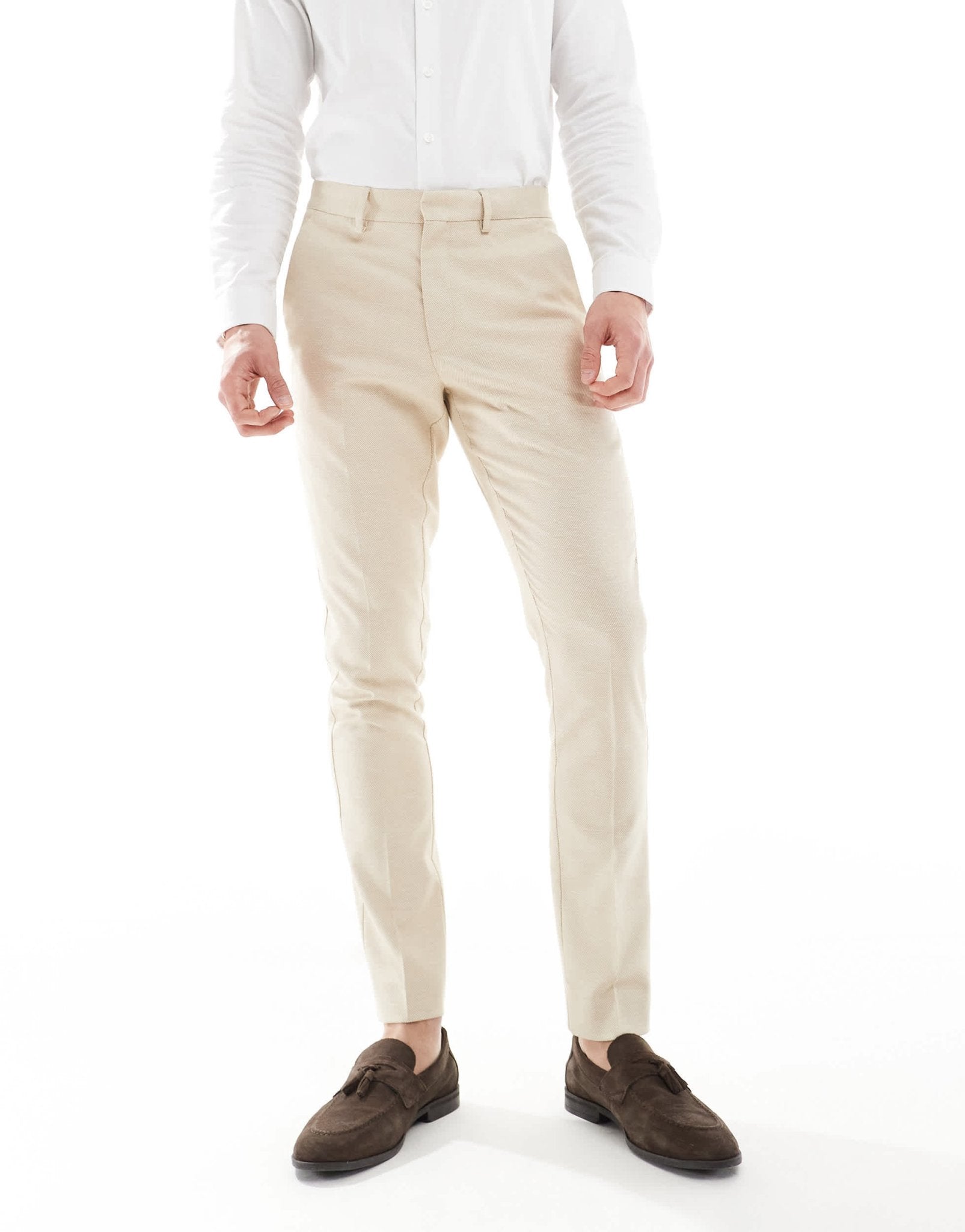 ASOS DESIGN wedding skinny suit trousers in stone - ASOS Sample Sale