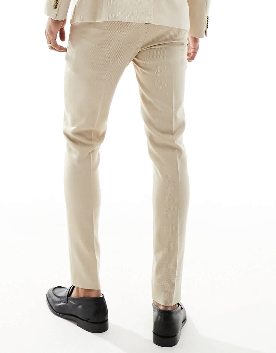 ASOS DESIGN wedding skinny suit trousers in stone - ASOS Sample Sale