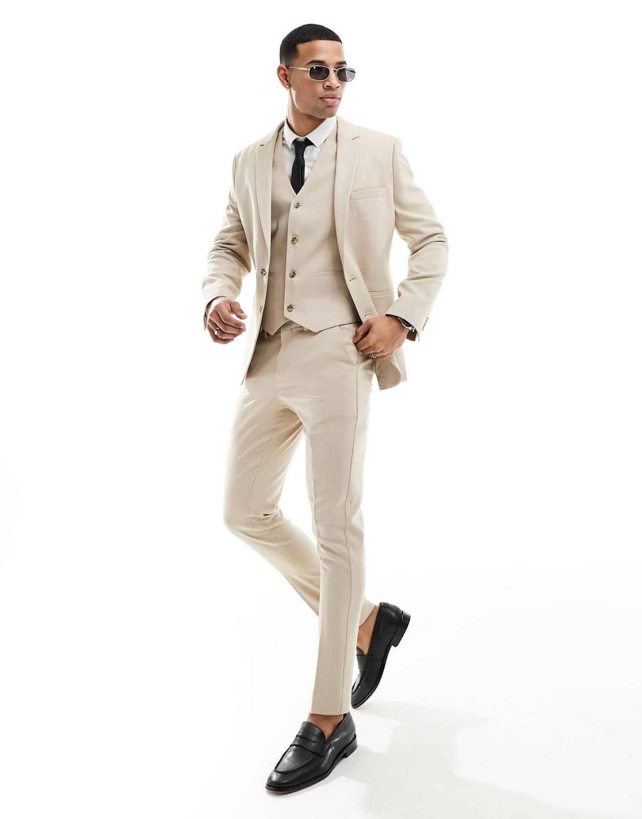 ASOS DESIGN wedding skinny suit trousers in stone - ASOS Sample Sale