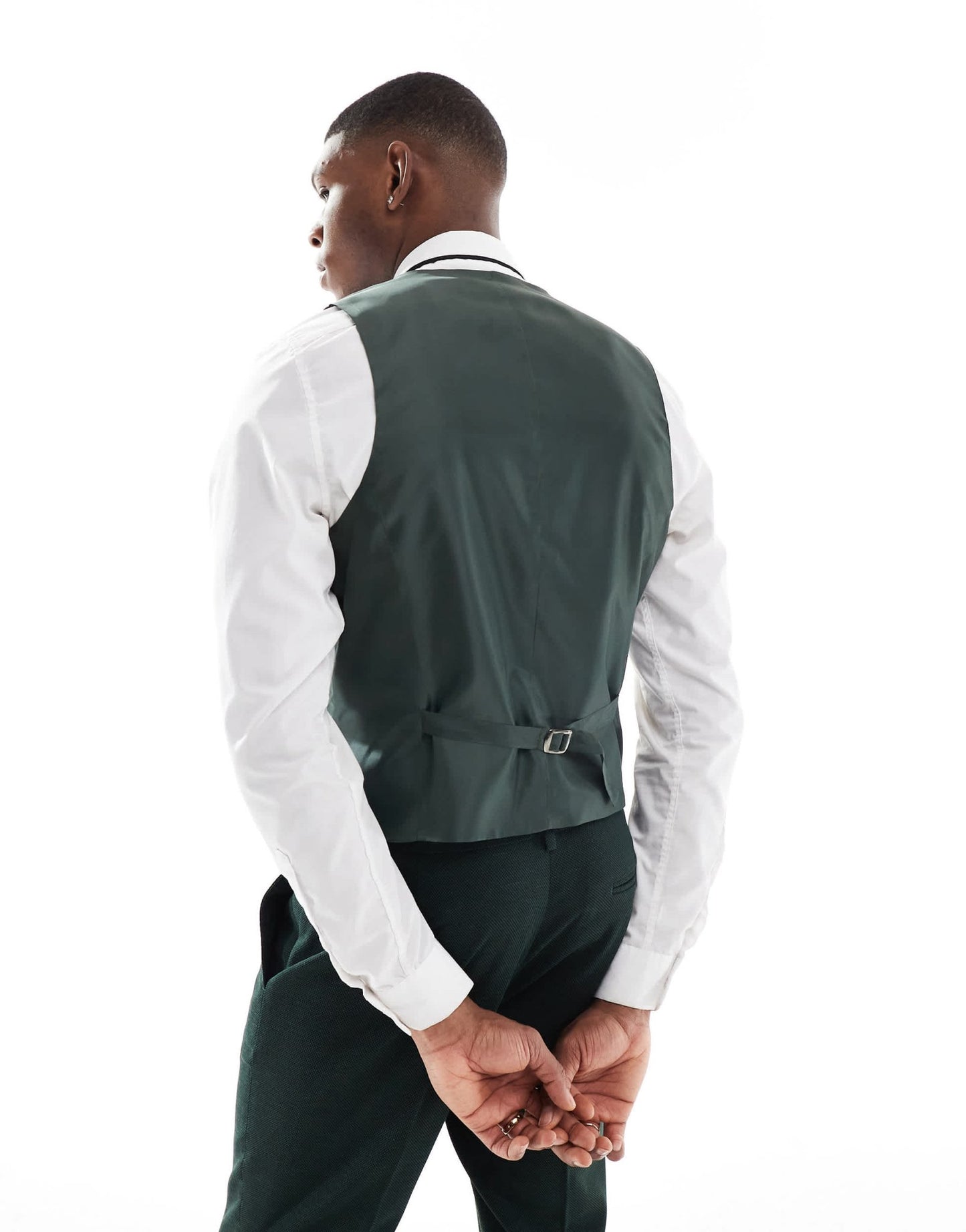 ASOS DESIGN wedding skinny suit waistcoat in green - ASOS Sample Sale