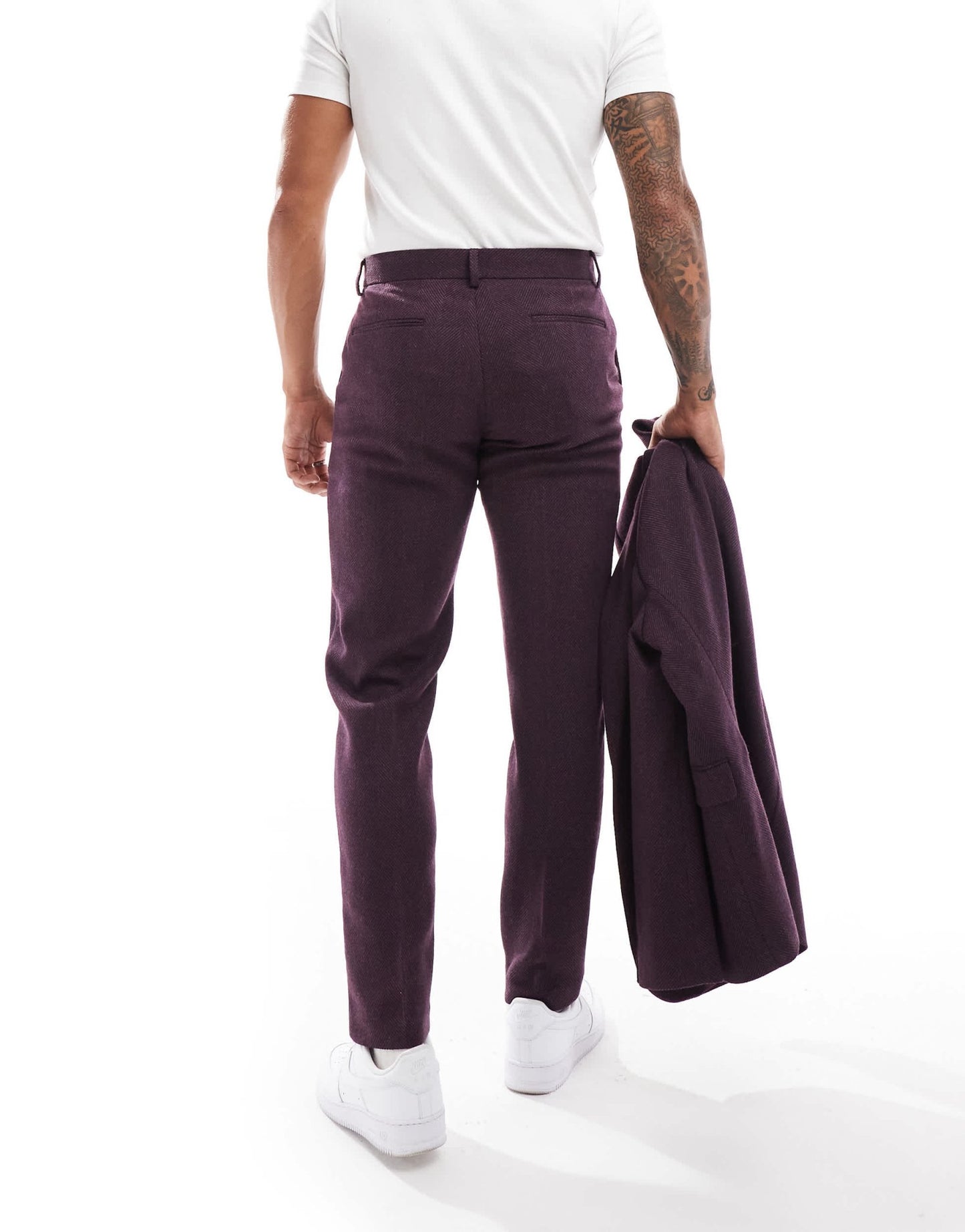 ASOS DESIGN wedding slim suit trouser in wool herringbone - ASOS Sample Sale