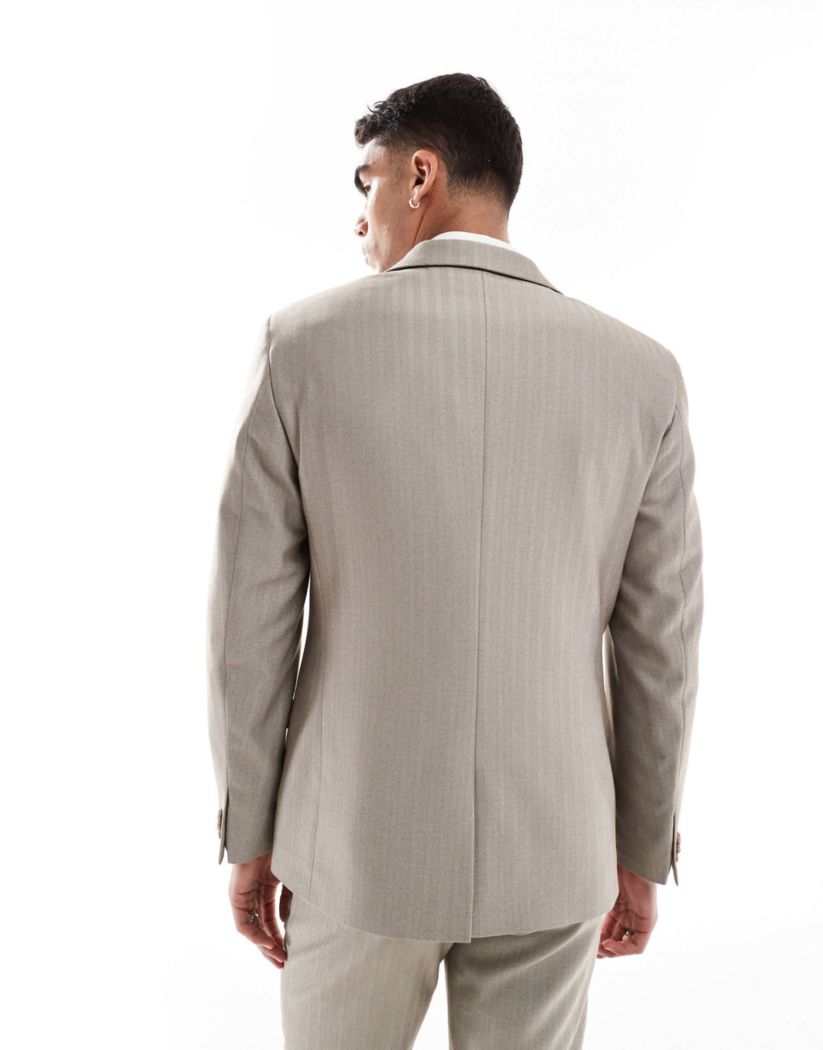 ASOS DESIGN wedding wool mix slim suit jacket in brown herringbone - ASOS Sample Sale