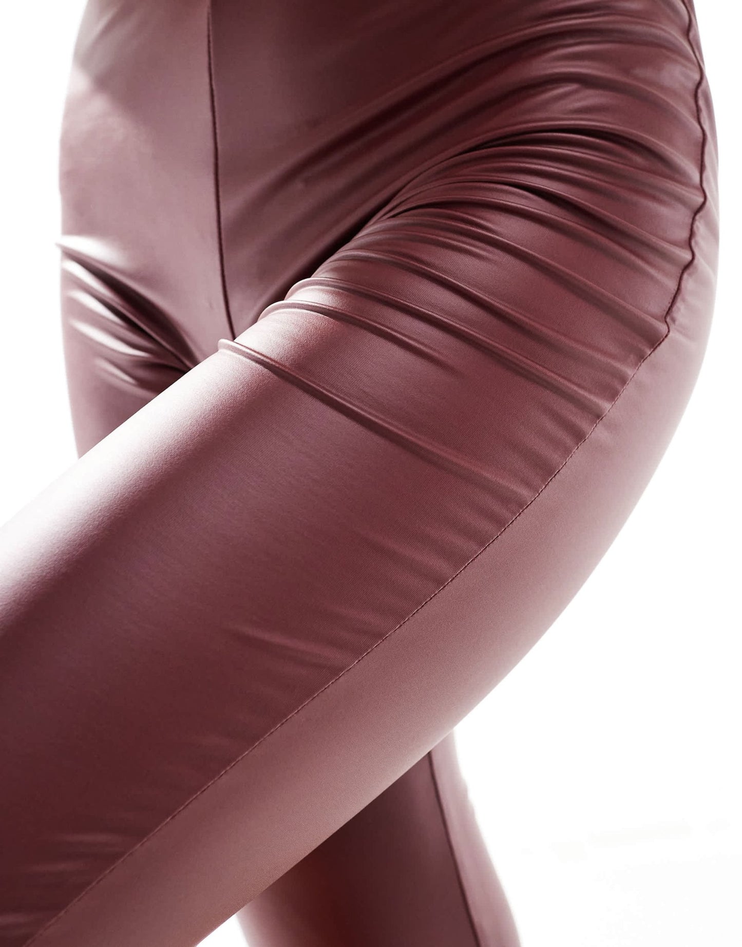 ASOS DESIGN wetlook capri in burgundy - ASOS Sample Sale