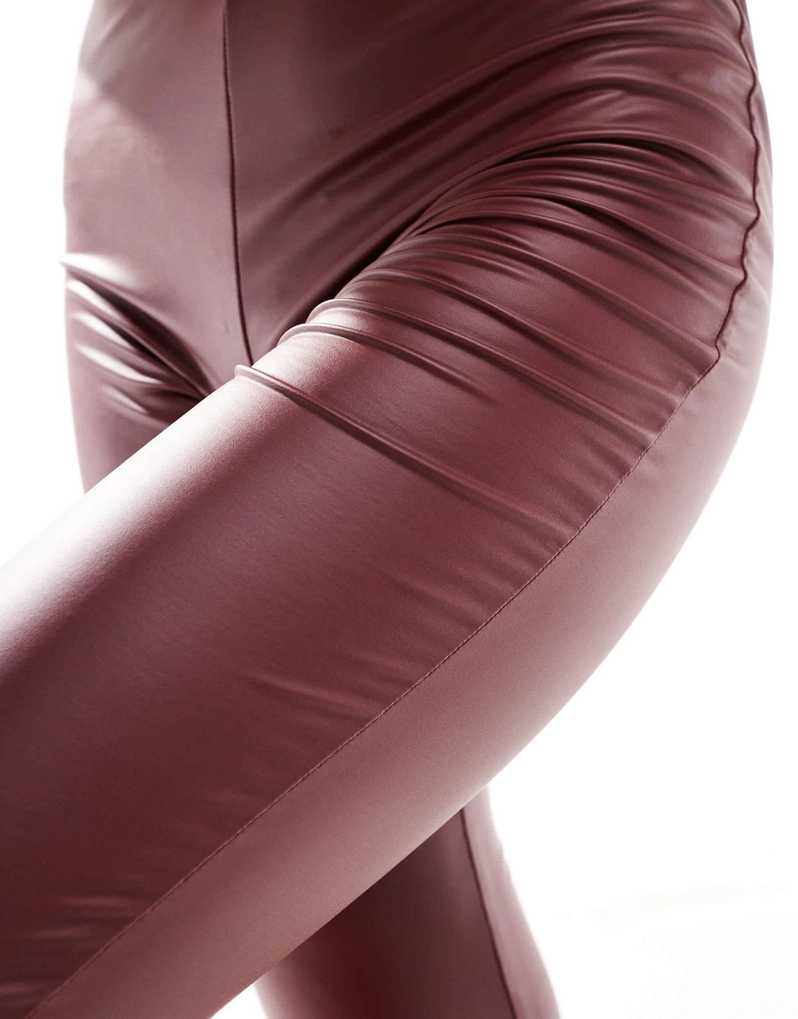 ASOS DESIGN wetlook capri in burgundy - ASOS Sample Sale