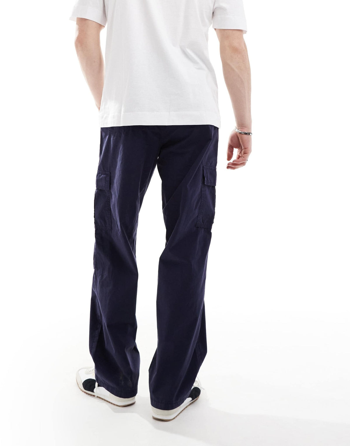 ASOS DESIGN wide leg cargo trouser in navy - ASOS Sample Sale