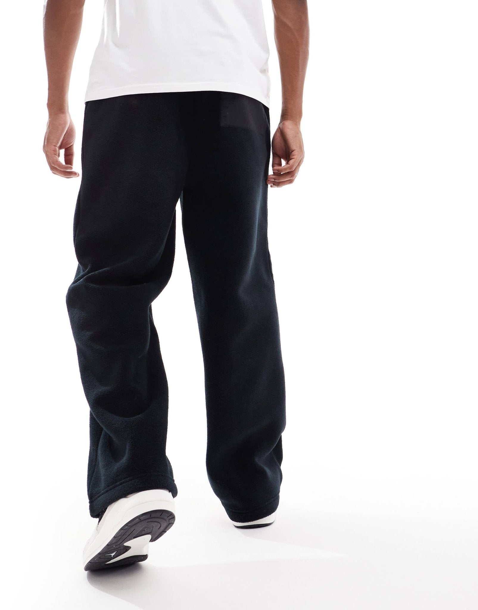 ASOS DESIGN wide leg fleece joggers in black - ASOS Sample Sale