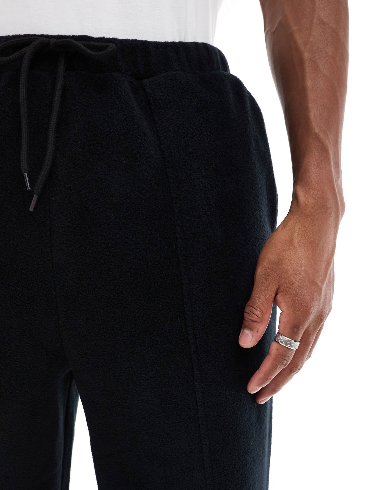 ASOS DESIGN wide leg fleece joggers in black - ASOS Sample Sale