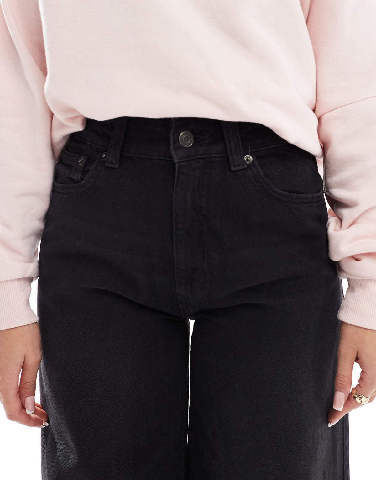 ASOS DESIGN wide leg jean in black - BLACK - ASOS Sample Sale