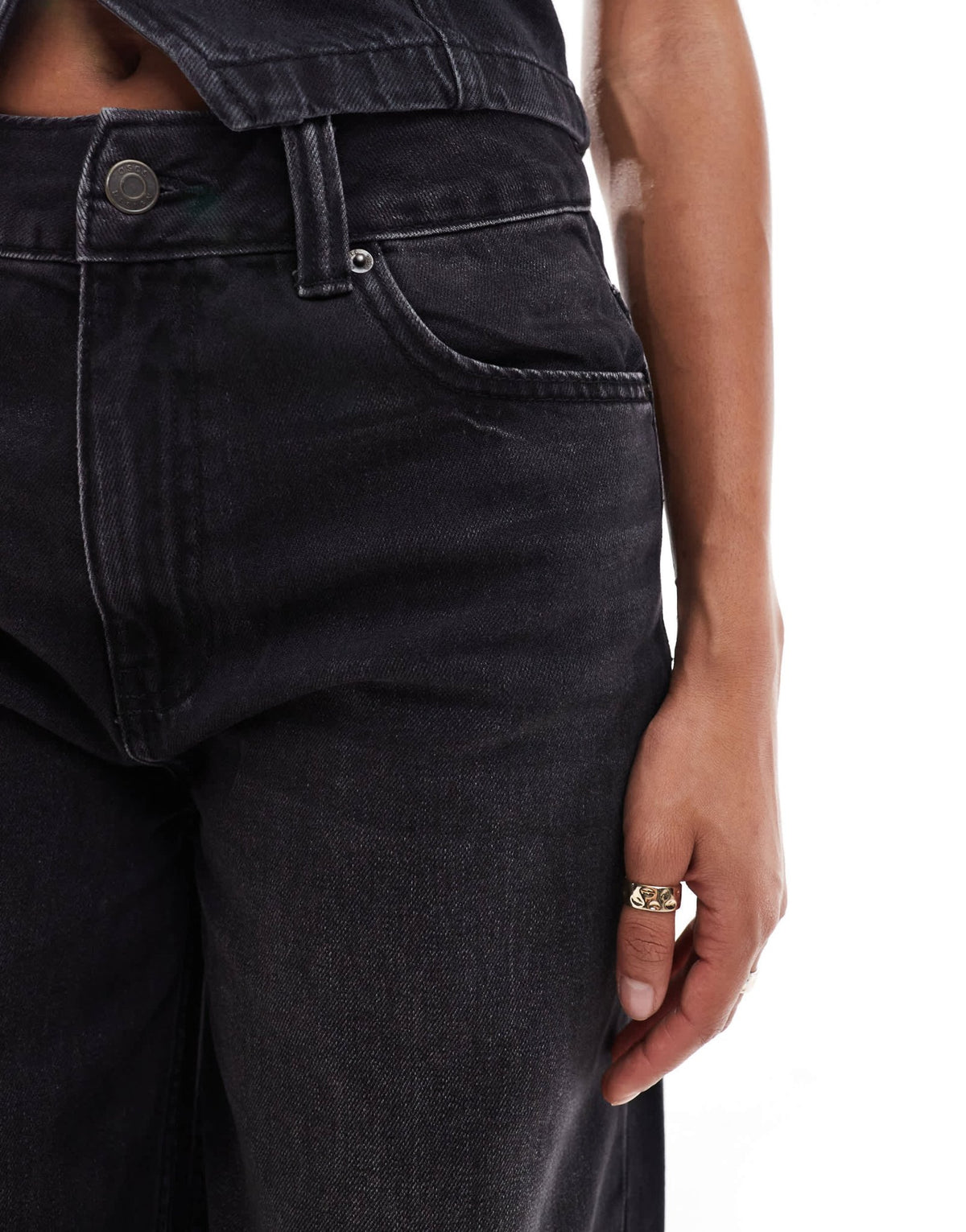 ASOS DESIGN wide leg jean in black - BLACK - ASOS Sample Sale