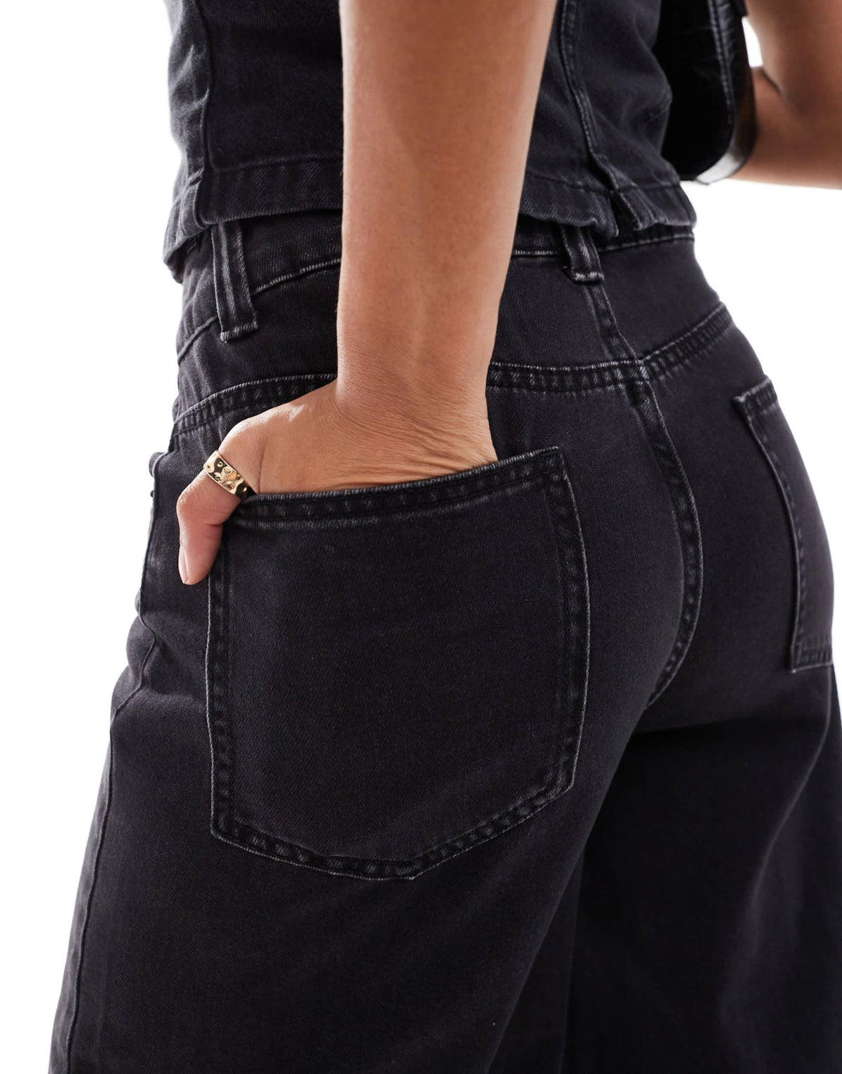 ASOS DESIGN wide leg jean in black - BLACK - ASOS Sample Sale
