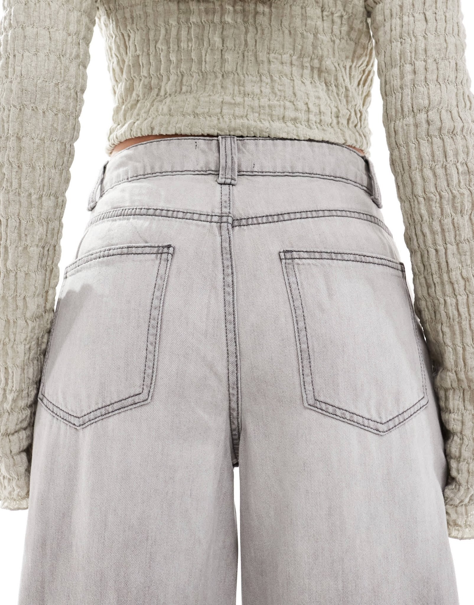 ASOS DESIGN wide leg jean in grey - GREY - ASOS Sample Sale
